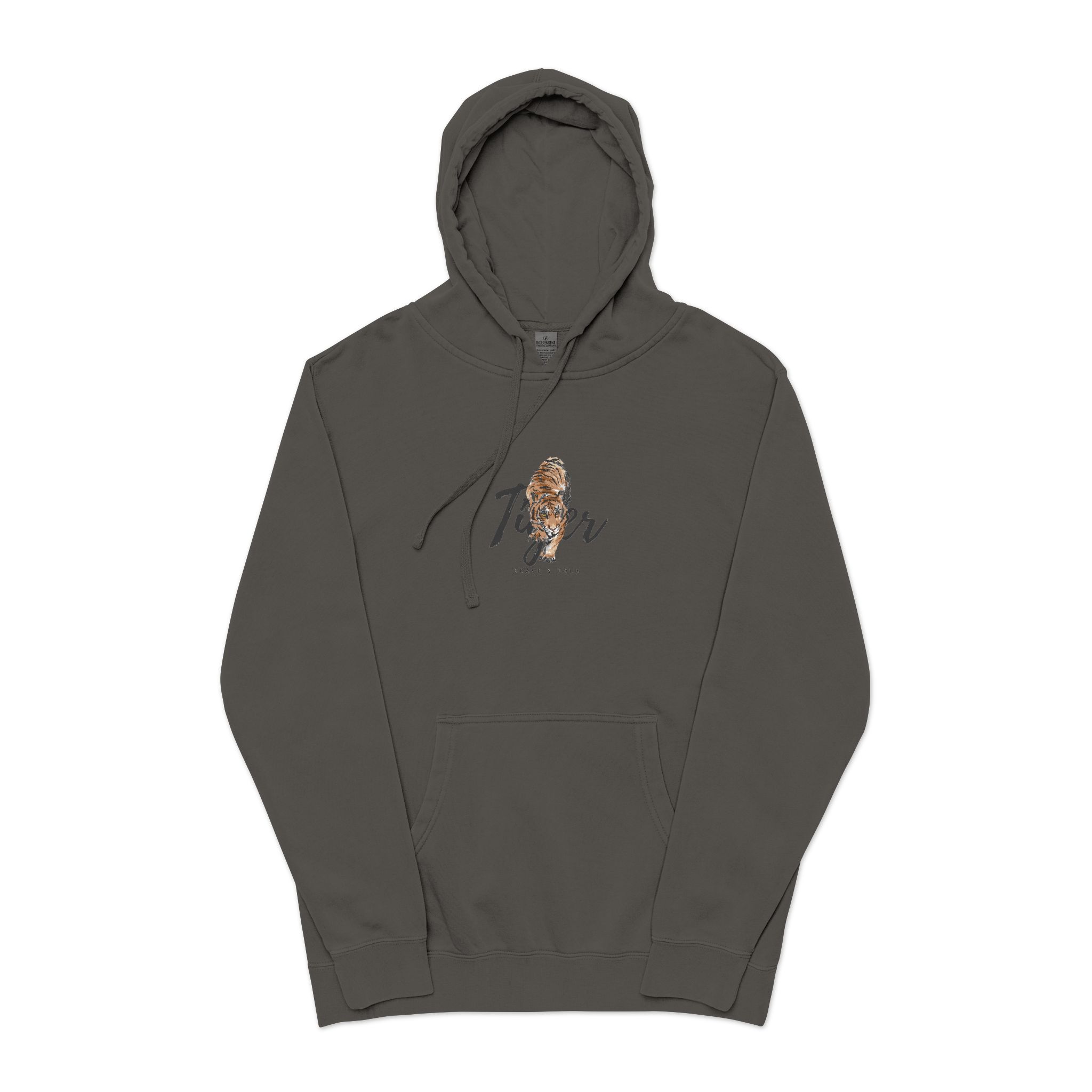 Tiger Brave & Bold Unisex Pigment Dyed Hoodie Embroidery - Image 25