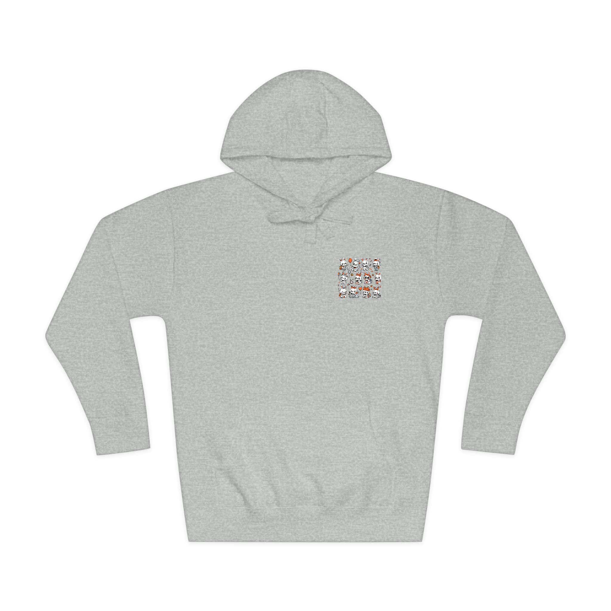 Vector Cartoon Rabbit Sits Field Flowers (1) Unisex Fleece Hoodie - Image 13