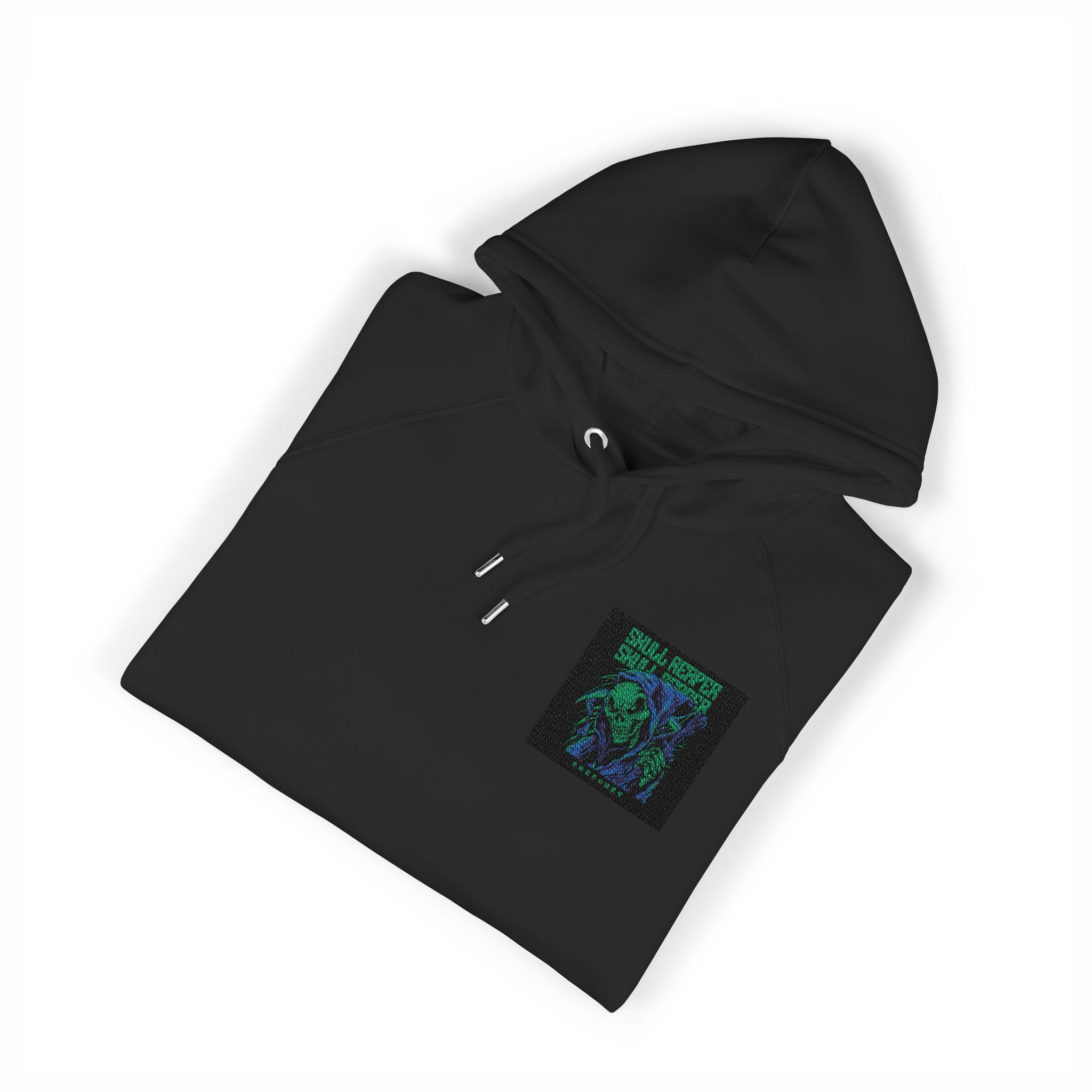 Skull Reaper Unisex Eco Raglan Hoodie Embroidery - Image 19