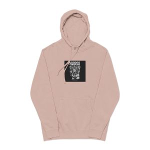 Voodoo People Black White Unisex Pigment Dyed Hoodie Embroidery