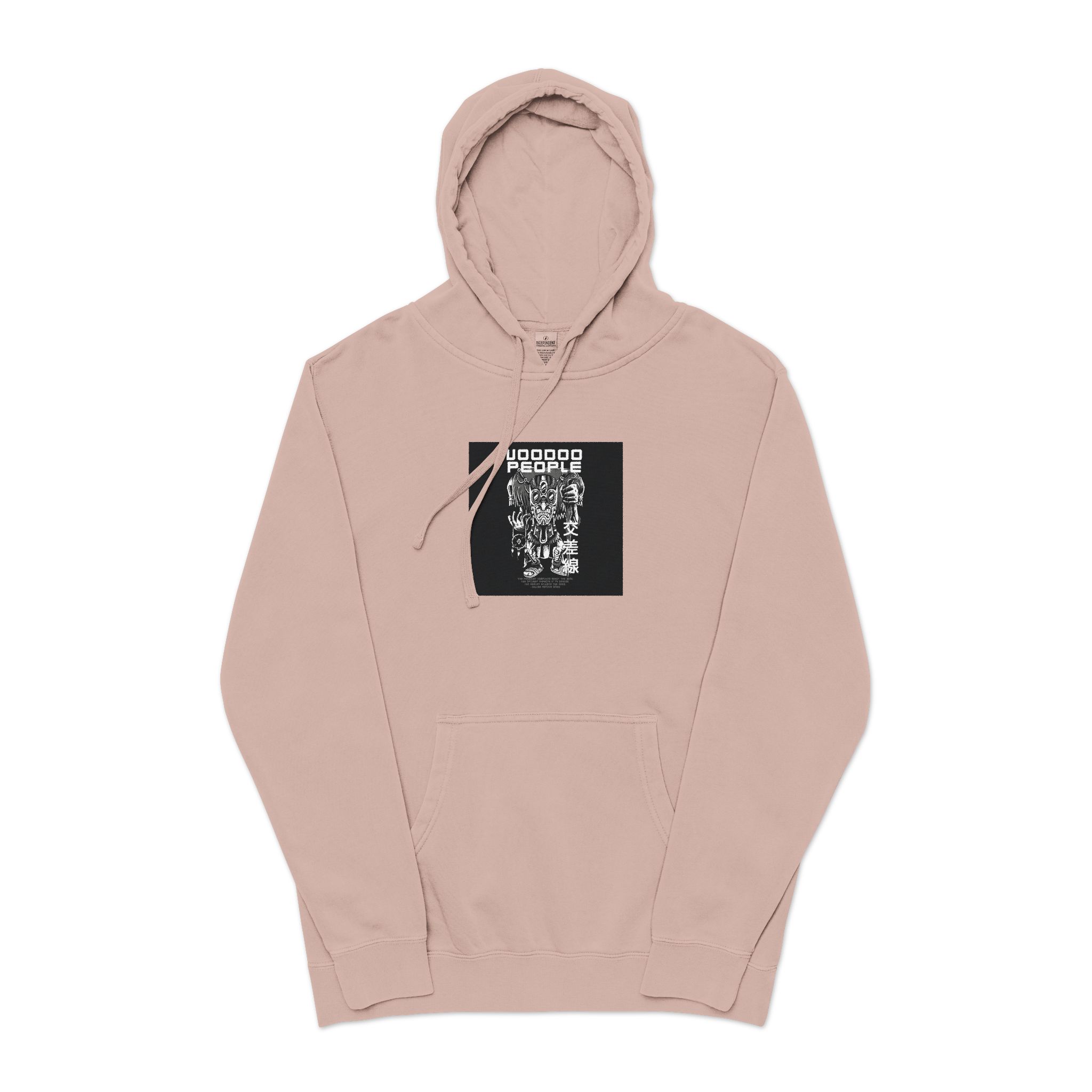 Voodoo People Black White Unisex Pigment Dyed Hoodie Embroidery