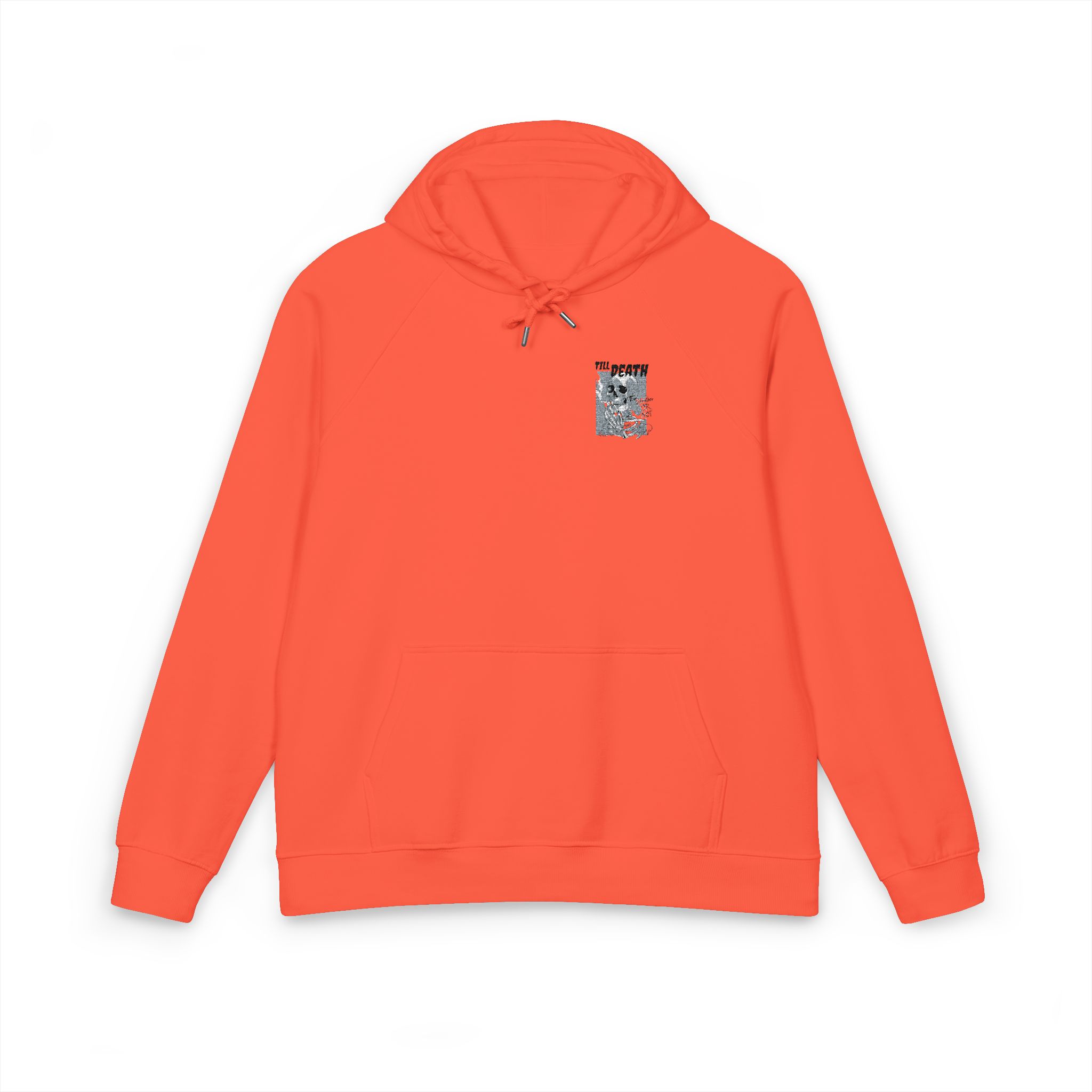 Till Death Unisex Eco Raglan Hoodie Embroidery - Image 5