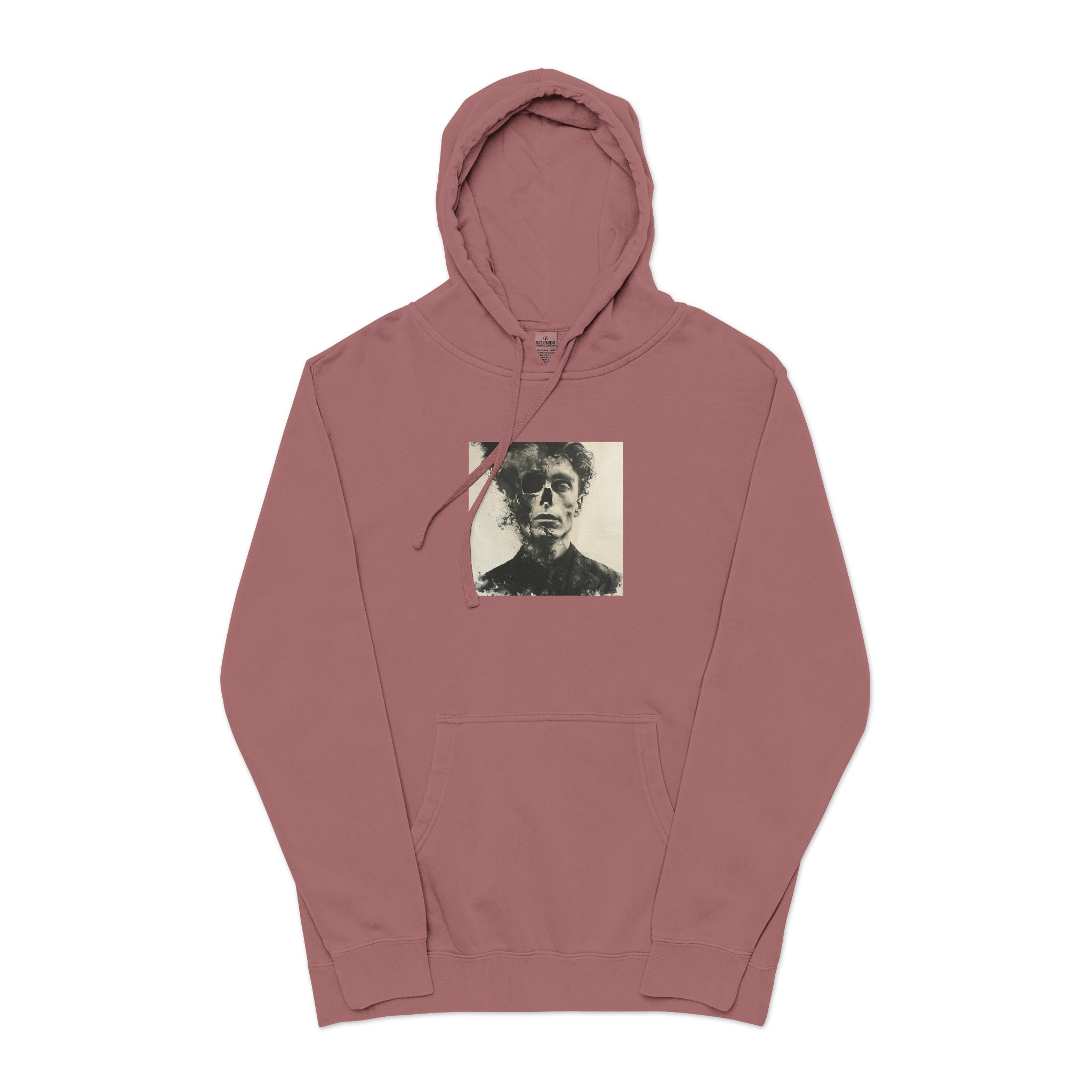 Surreal Skull Unisex Pigment Dyed Hoodie Embroidery - Image 29