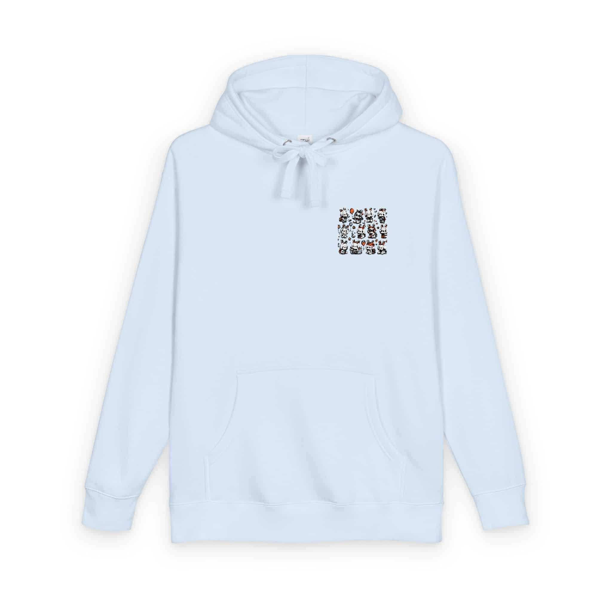 Vector Cartoon Rabbit Sits Field Flowers (1) Unisex Fleece Hoodie - Image 10