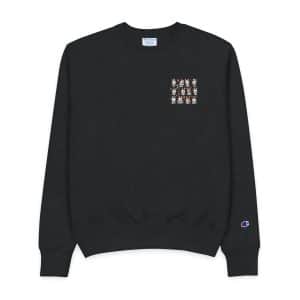 Vector Cartoon Rabbit Sits Field Flowers (1) Mens Champion Crewneck Sweatshirt