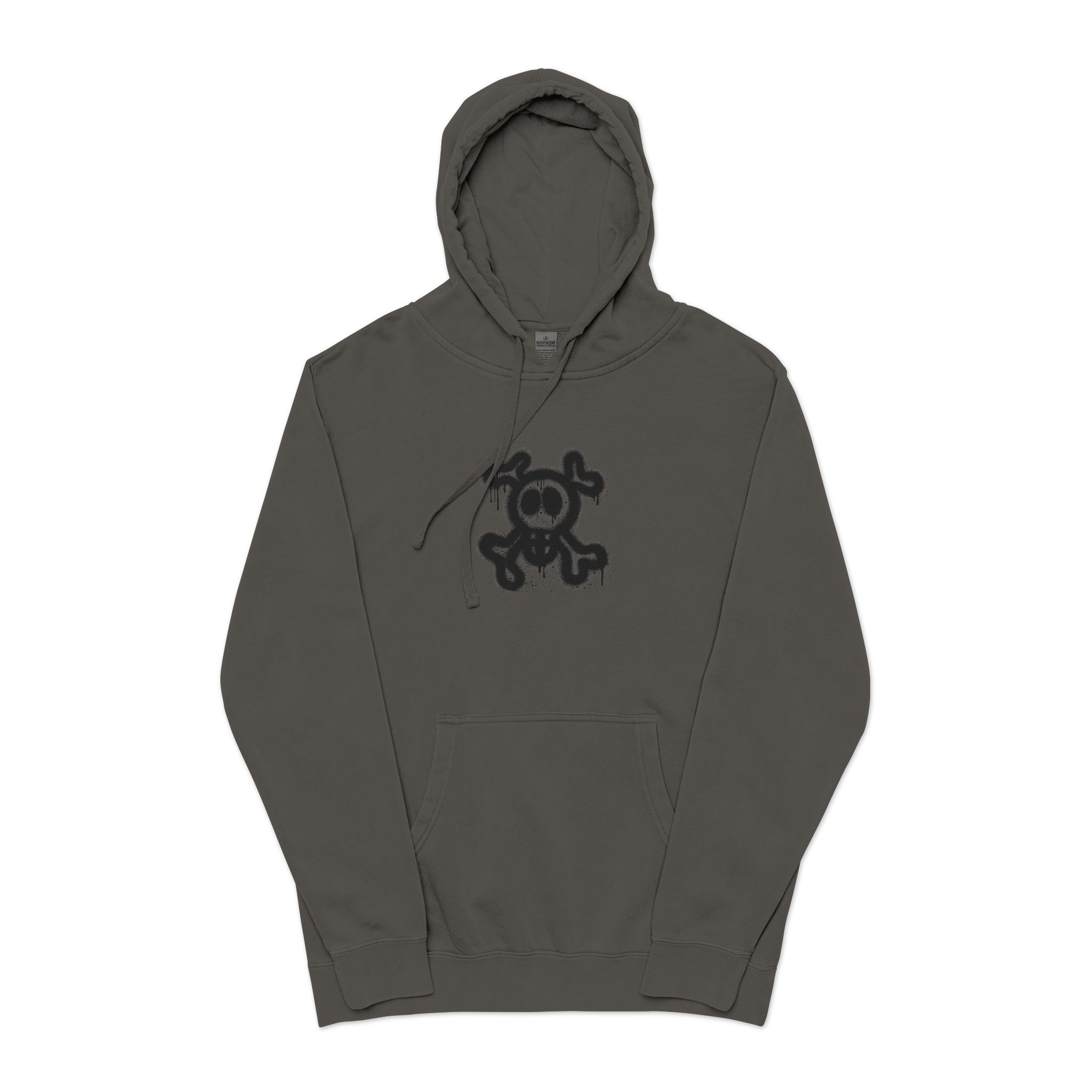 Spray Painted Graffiti Skull Sprayed Graffiti Skull Icon With Spray Black White Unisex Pigment Dyed Hoodie Embroidery - Image 25