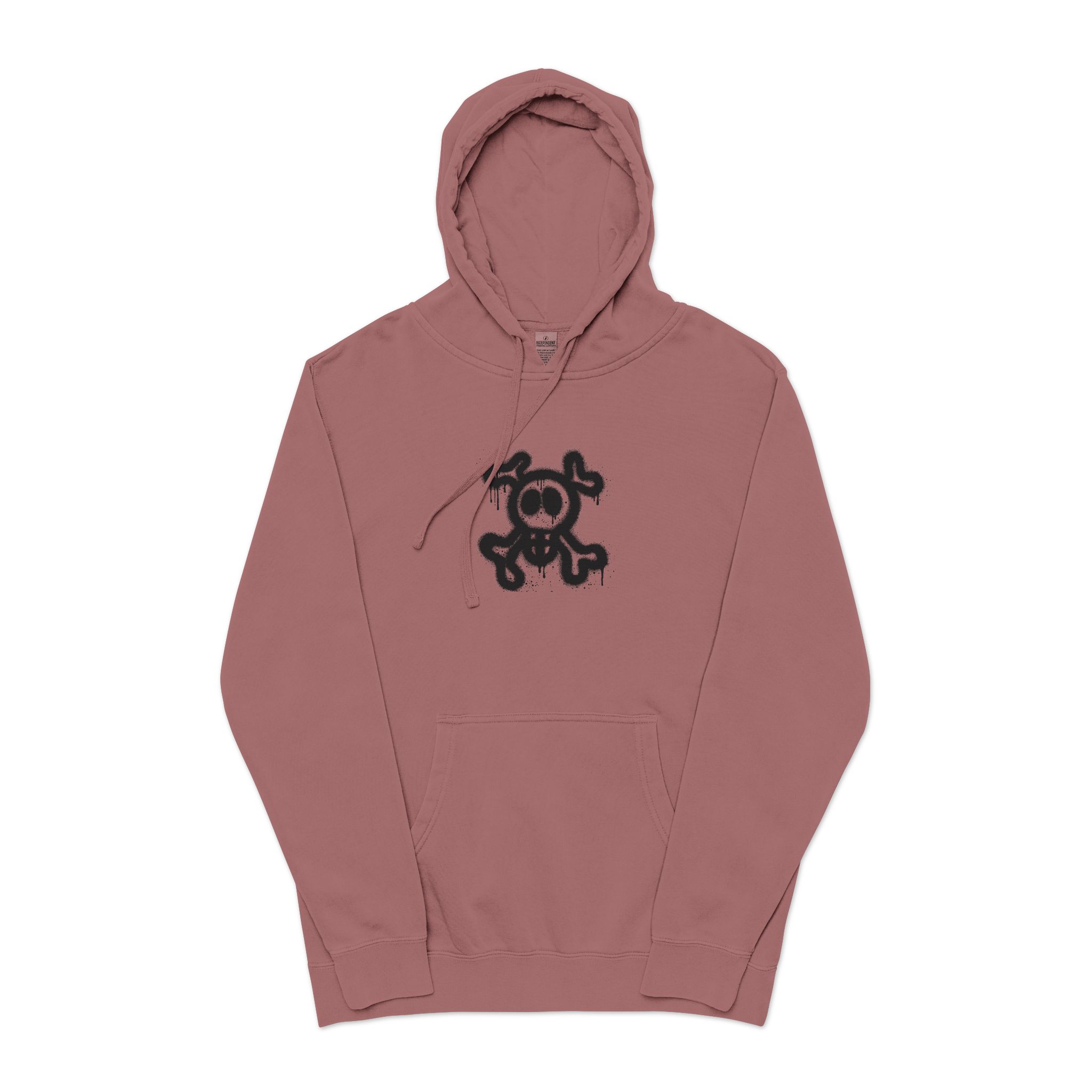 Spray Painted Graffiti Skull Sprayed Graffiti Skull Icon With Spray Black White Unisex Pigment Dyed Hoodie Embroidery - Image 29