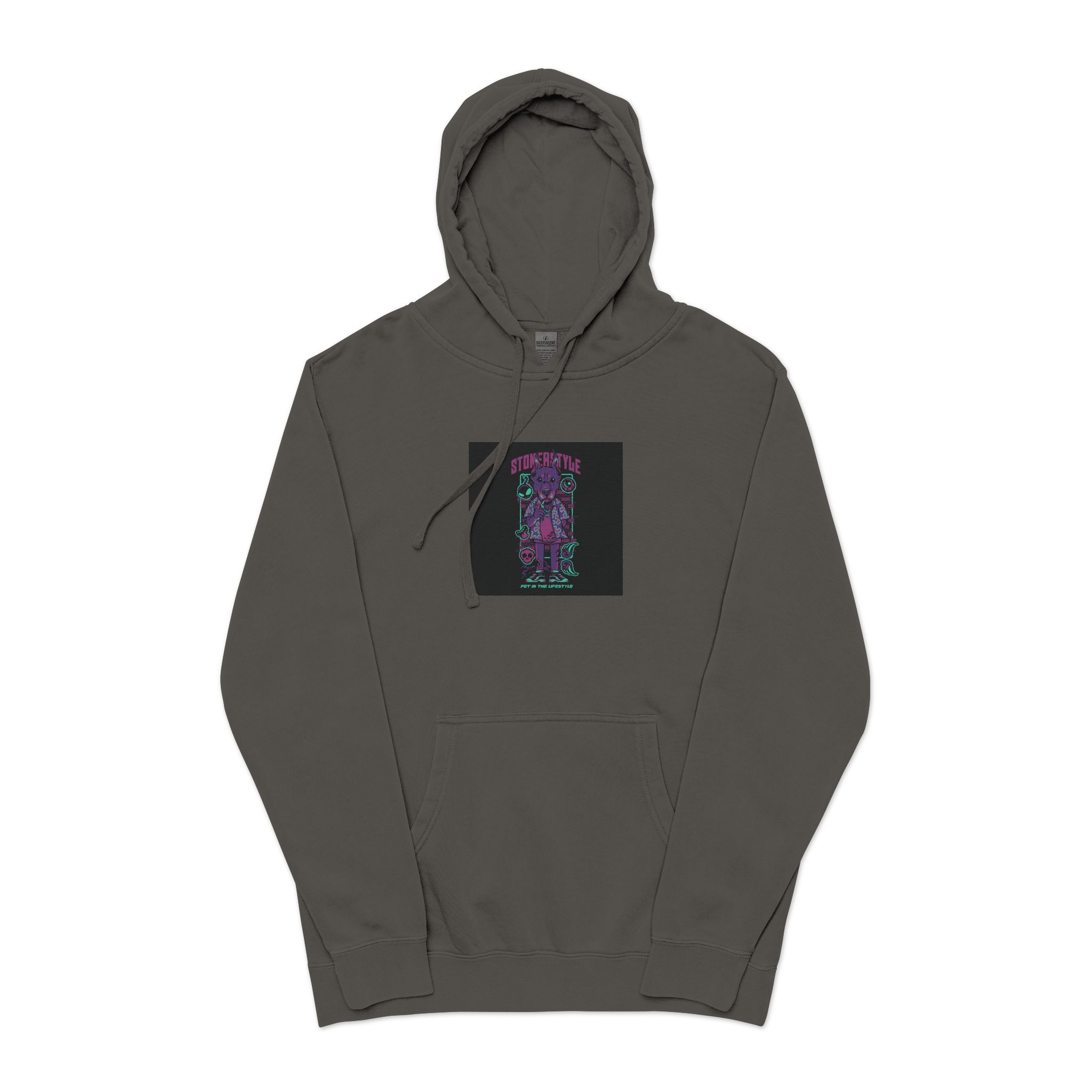 Stoner Style Dobermann Holiday Unisex Pigment Dyed Hoodie Embroidery - Image 25