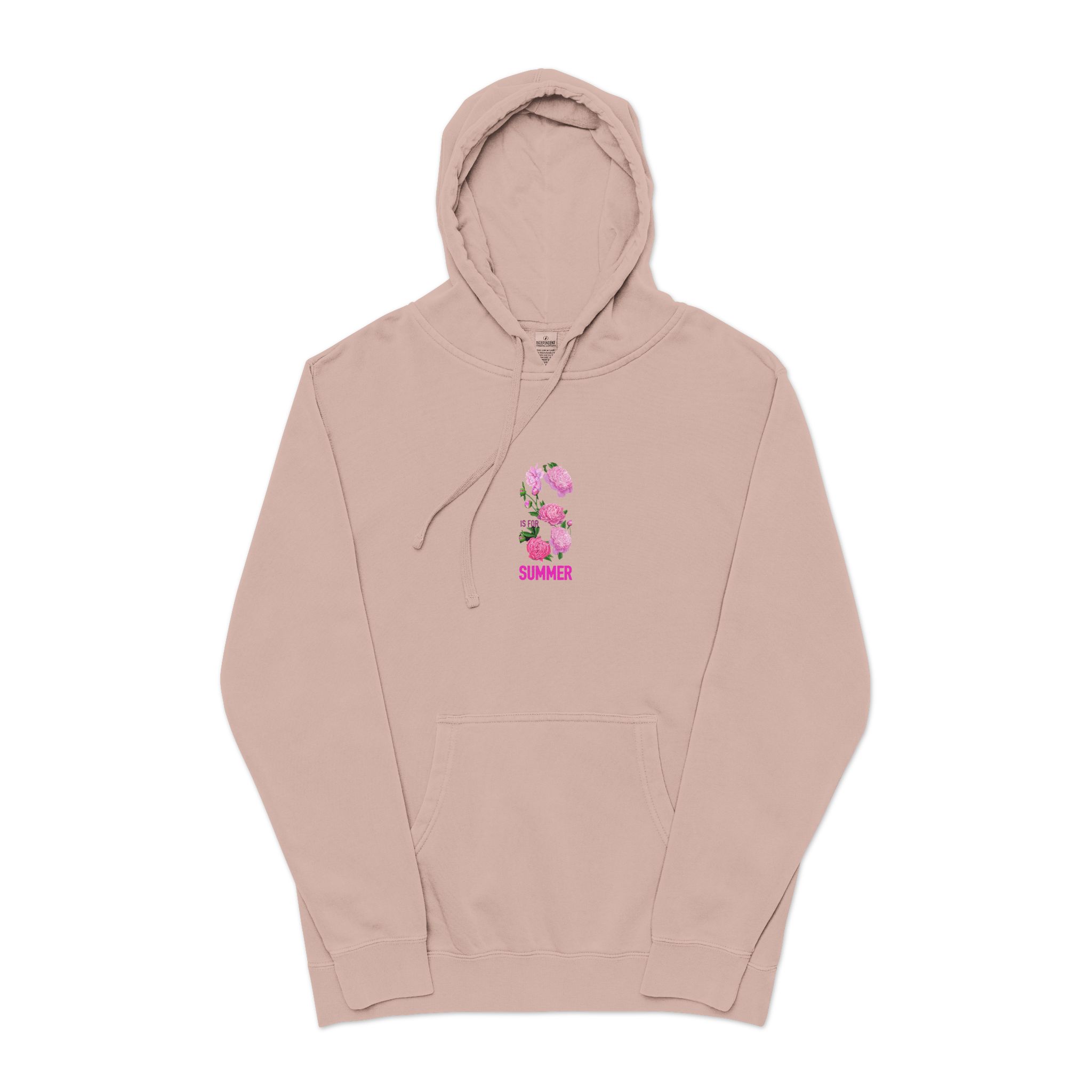 Summer Unisex Pigment Dyed Hoodie Embroidery