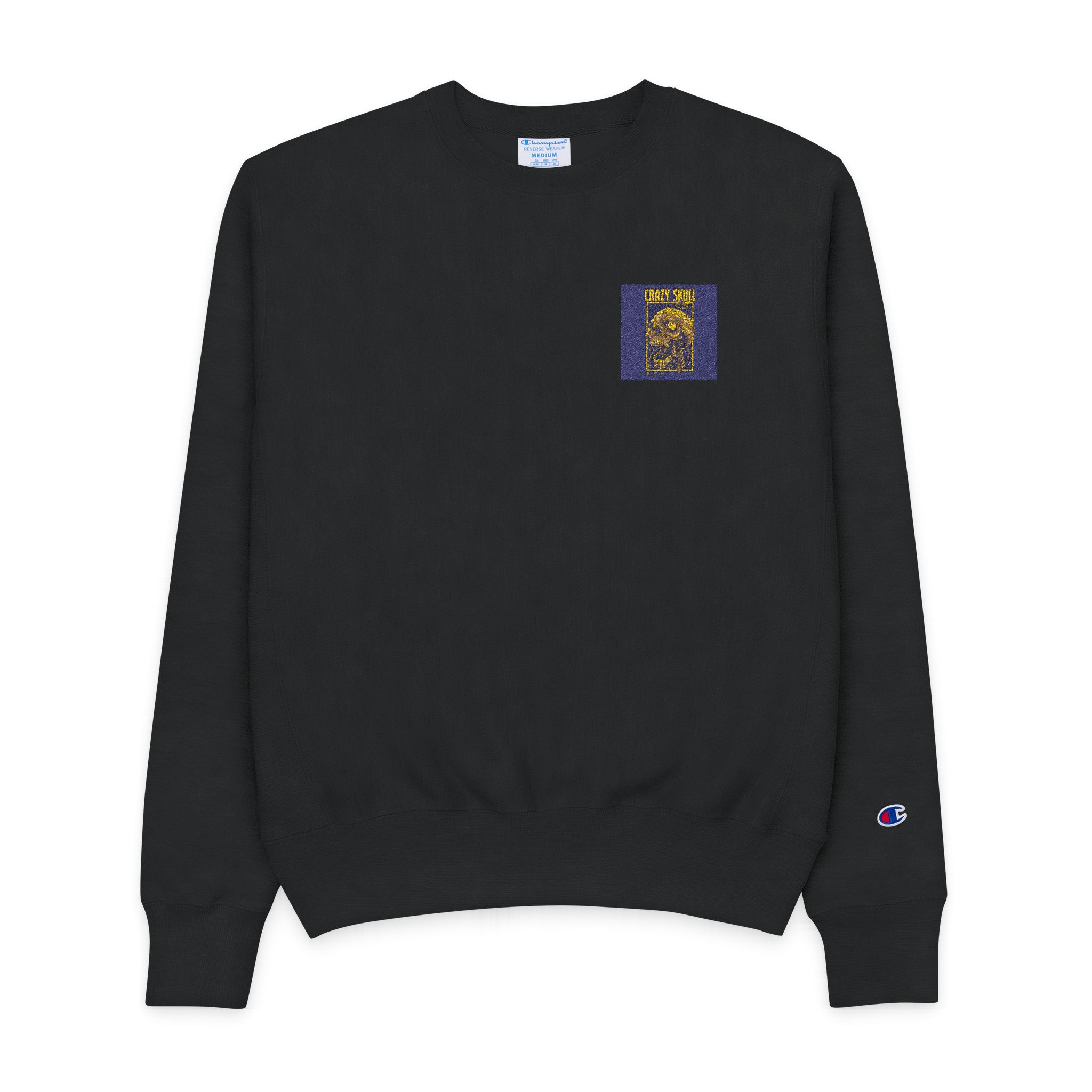 Crazy Skull Mens Champion Crewneck Sweatshirt