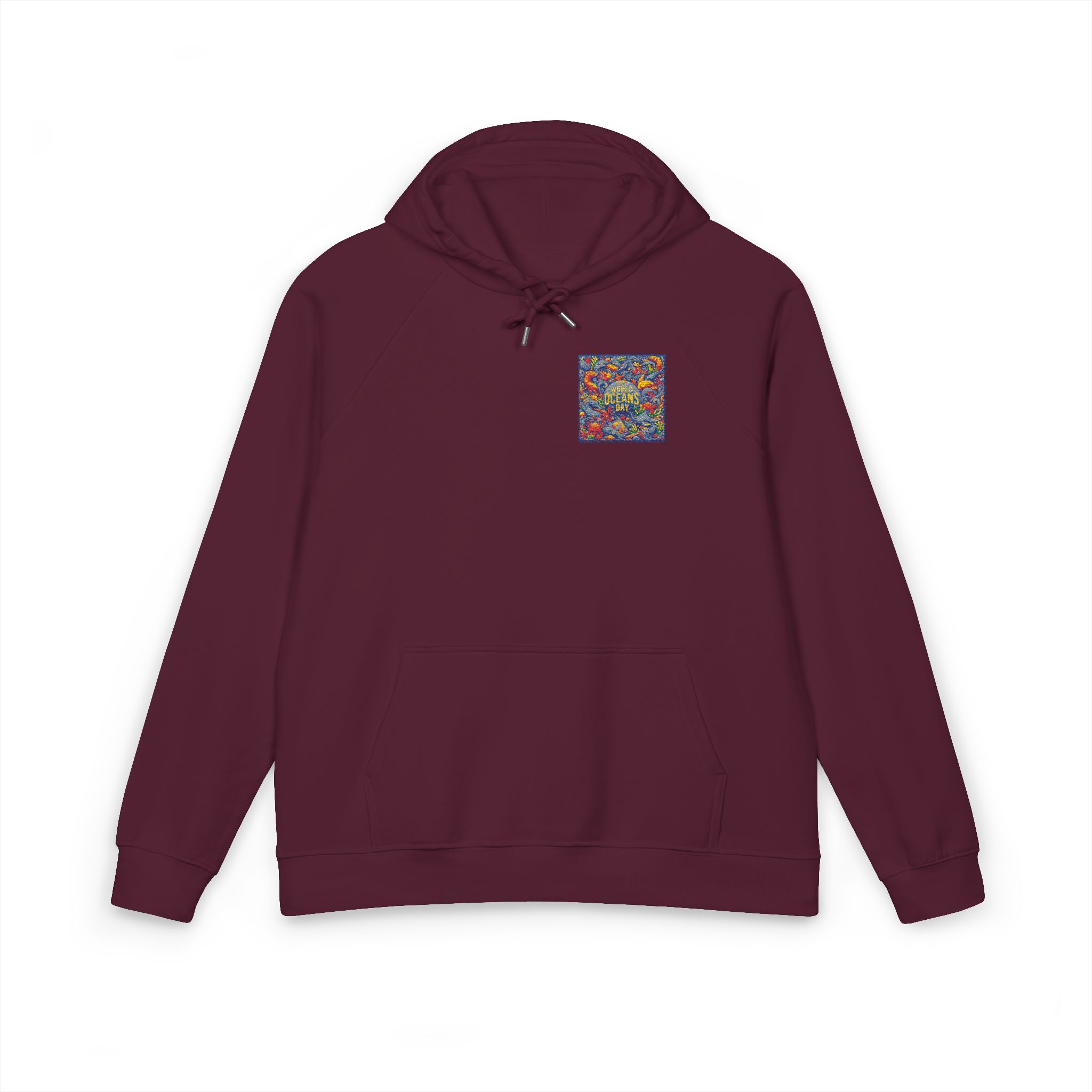 World Oceans Day Unisex Eco Raglan Hoodie Embroidery - Image 21