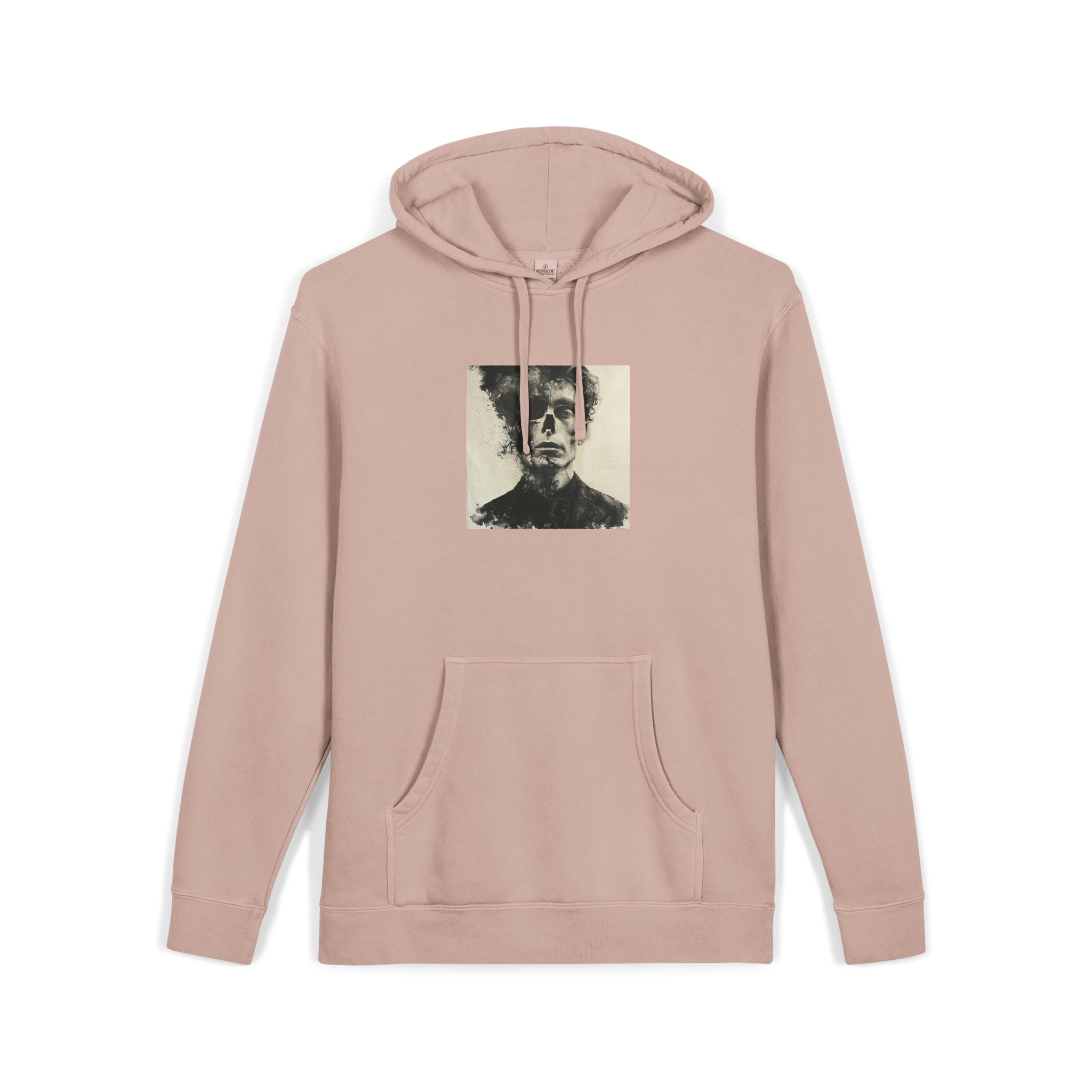 Surreal Skull Unisex Pigment Dyed Hoodie Embroidery - Image 3