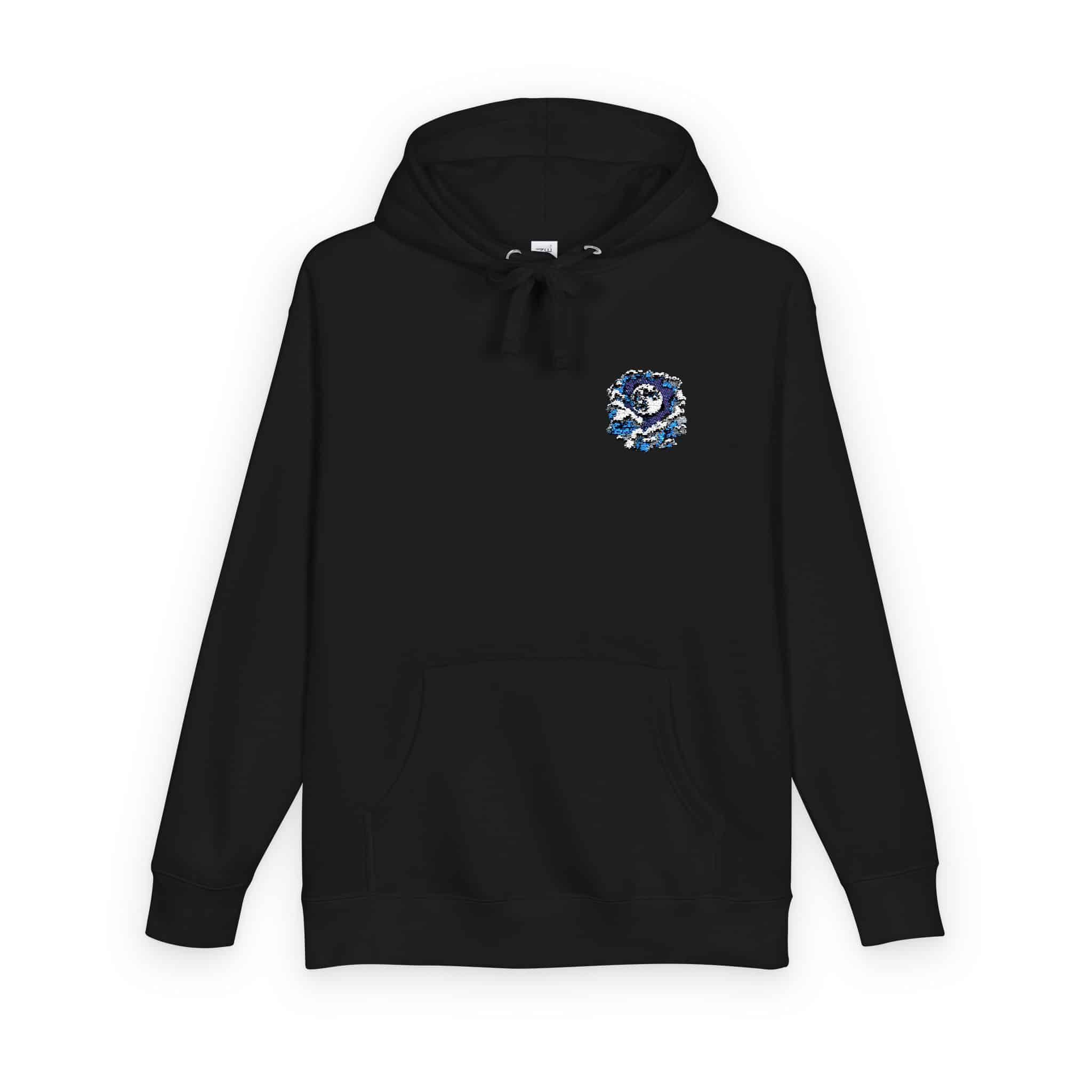 Watercolor Full Moon Clouds Elements Set Unisex Fleece Hoodie - Image 34