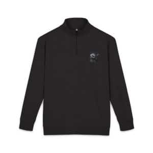 Fly High Black White Illustration Unisex Fleece Pullover Embroidery