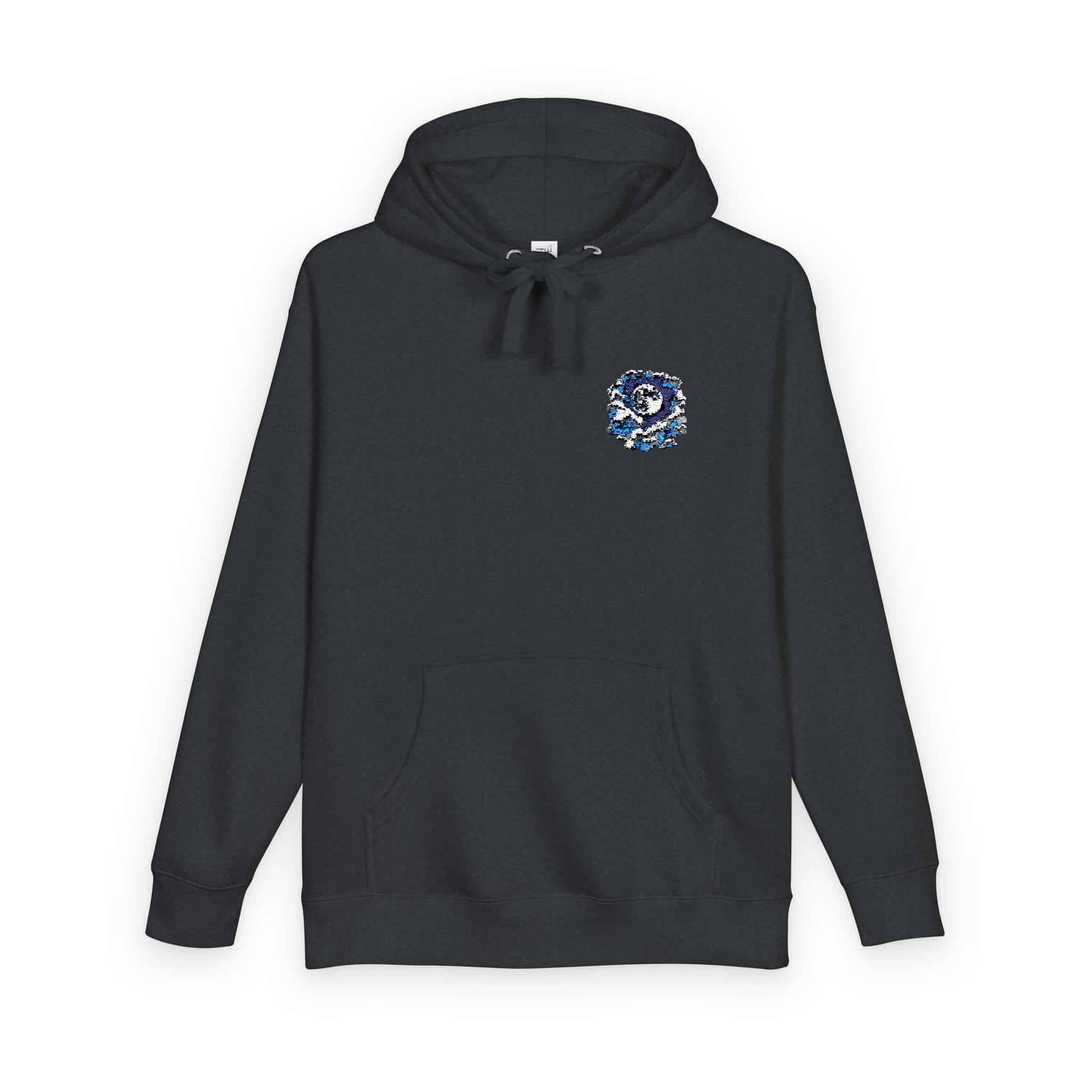 Watercolor Full Moon Clouds Elements Set Unisex Fleece Hoodie - Image 26