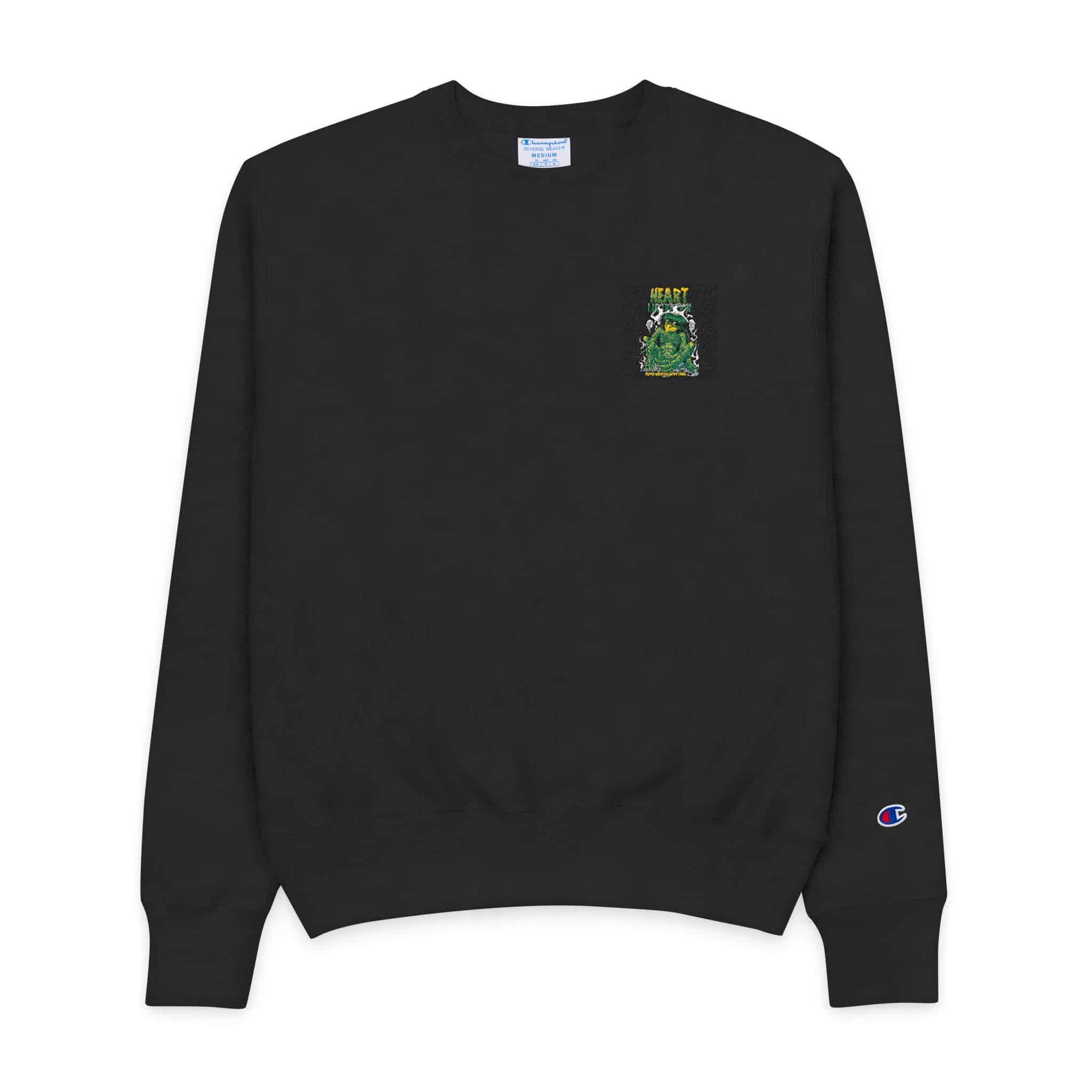 Kappa Japanese Ghost Characters With Text Illustration Mens Champion Crewneck Sweatshirt
