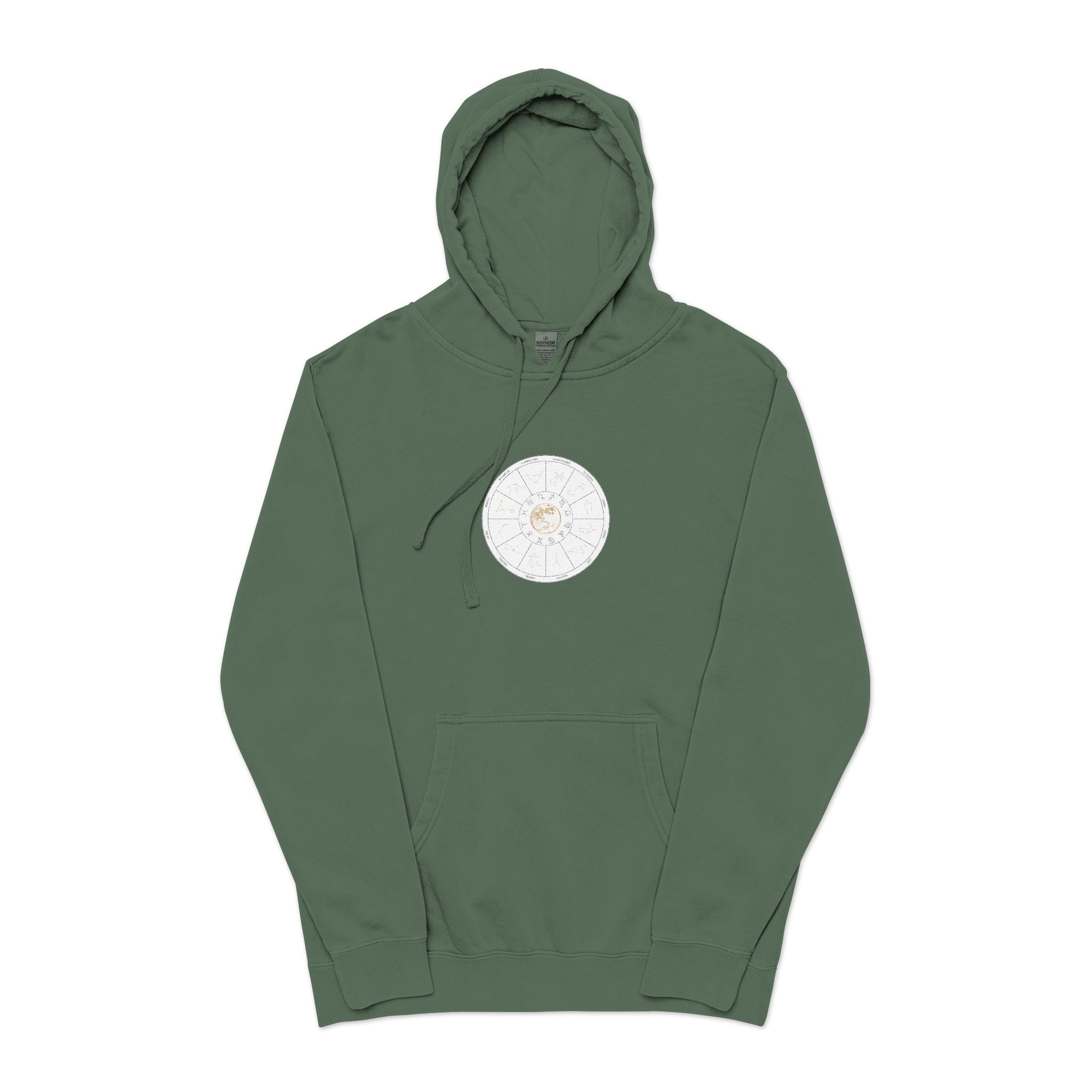 Zodiac Unisex Pigment Dyed Hoodie Embroidery - Image 13