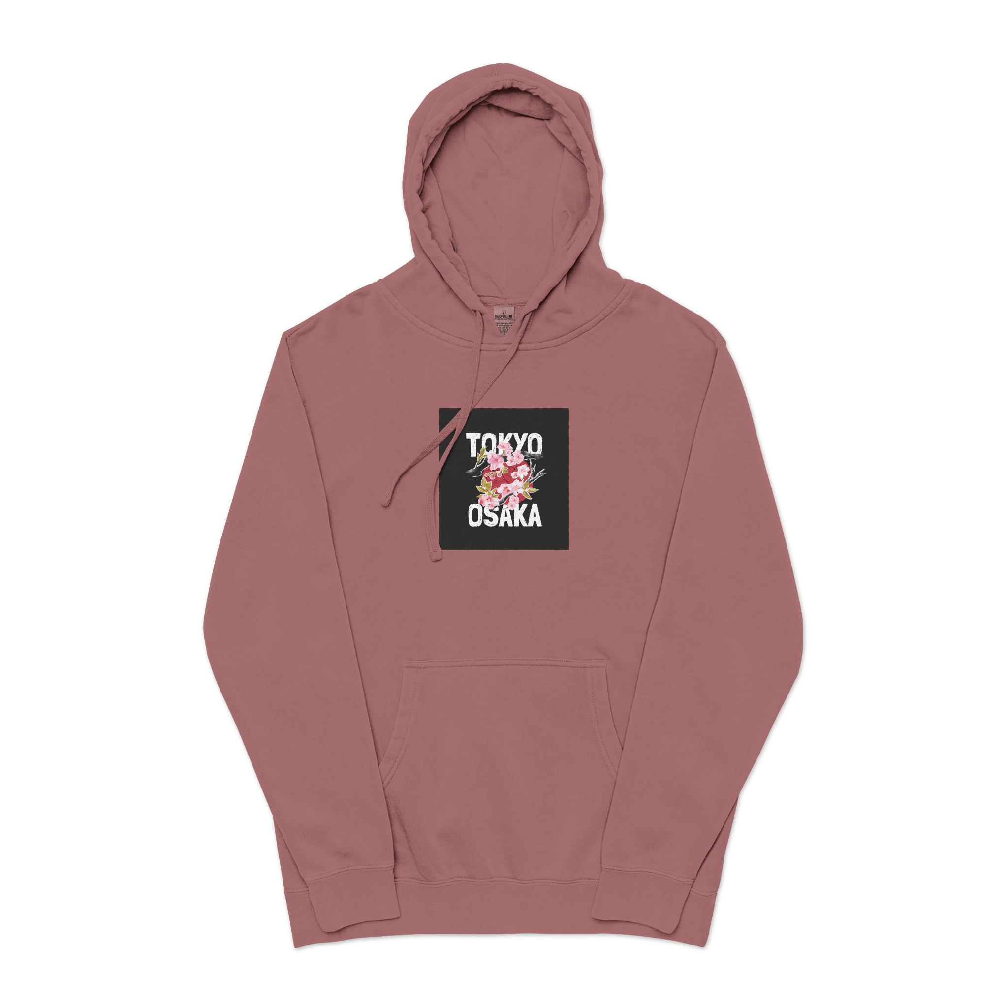 Tokyo Osaka Unisex Pigment Dyed Hoodie Embroidery - Image 29