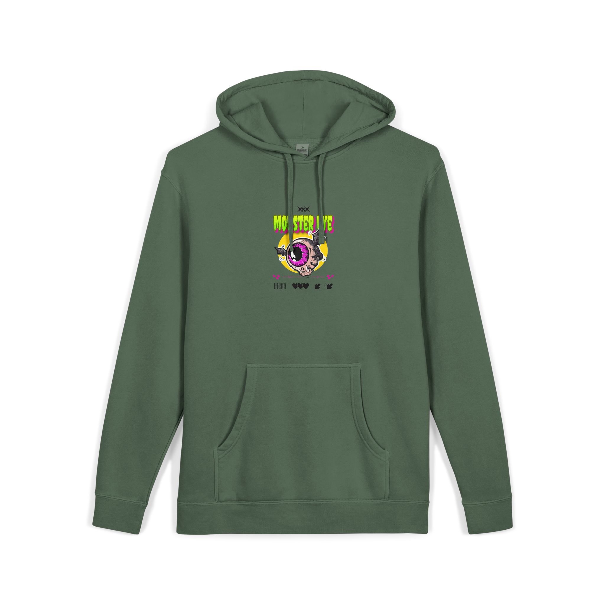Typography Tshirt Design Monster Eye Unisex Pigment Dyed Hoodie Embroidery - Image 15