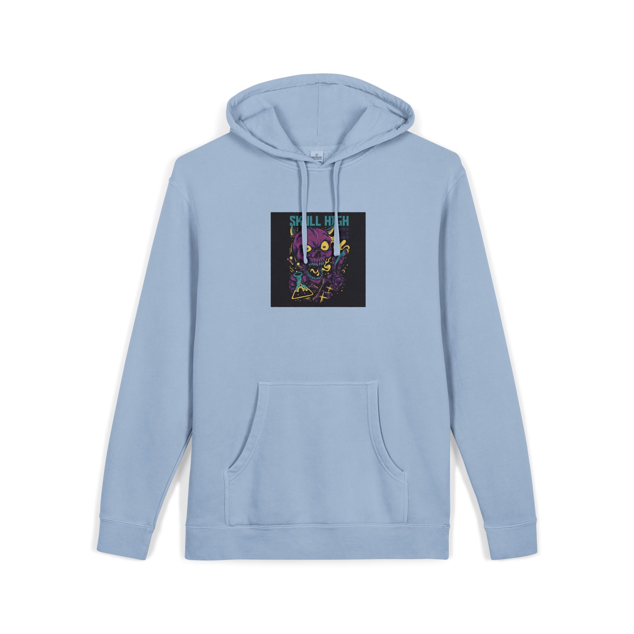 Skull High Cartoon Funny Unisex Pigment Dyed Hoodie Embroidery - Image 19