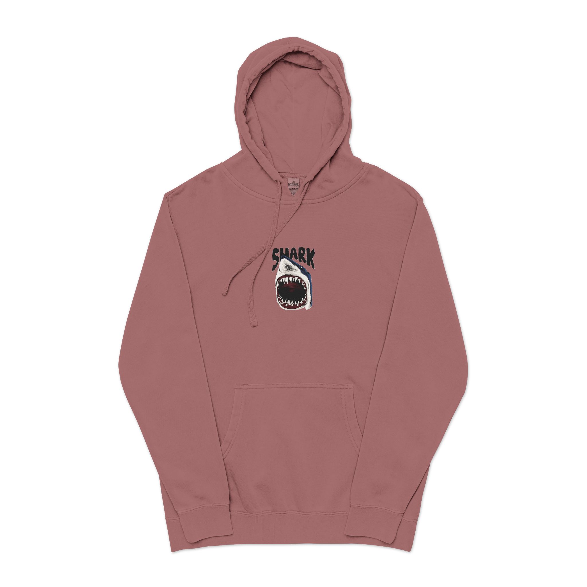 Wild Shark Illustration With Sharp Teeth Unisex Pigment Dyed Hoodie Embroidery - Image 29