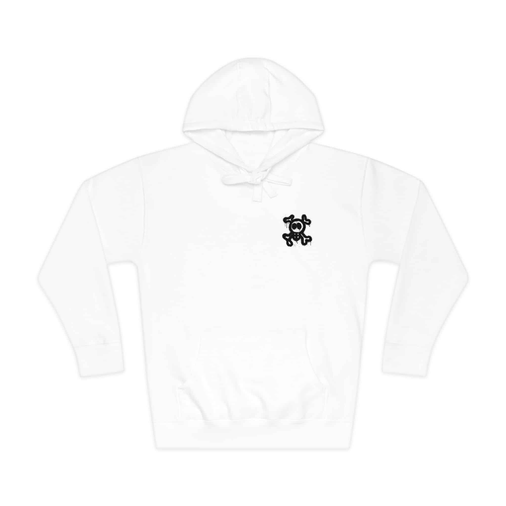 Spray Painted Graffiti Skull Sprayed Graffiti Skull Icon With Spray Black White Unisex Fleece Hoodie