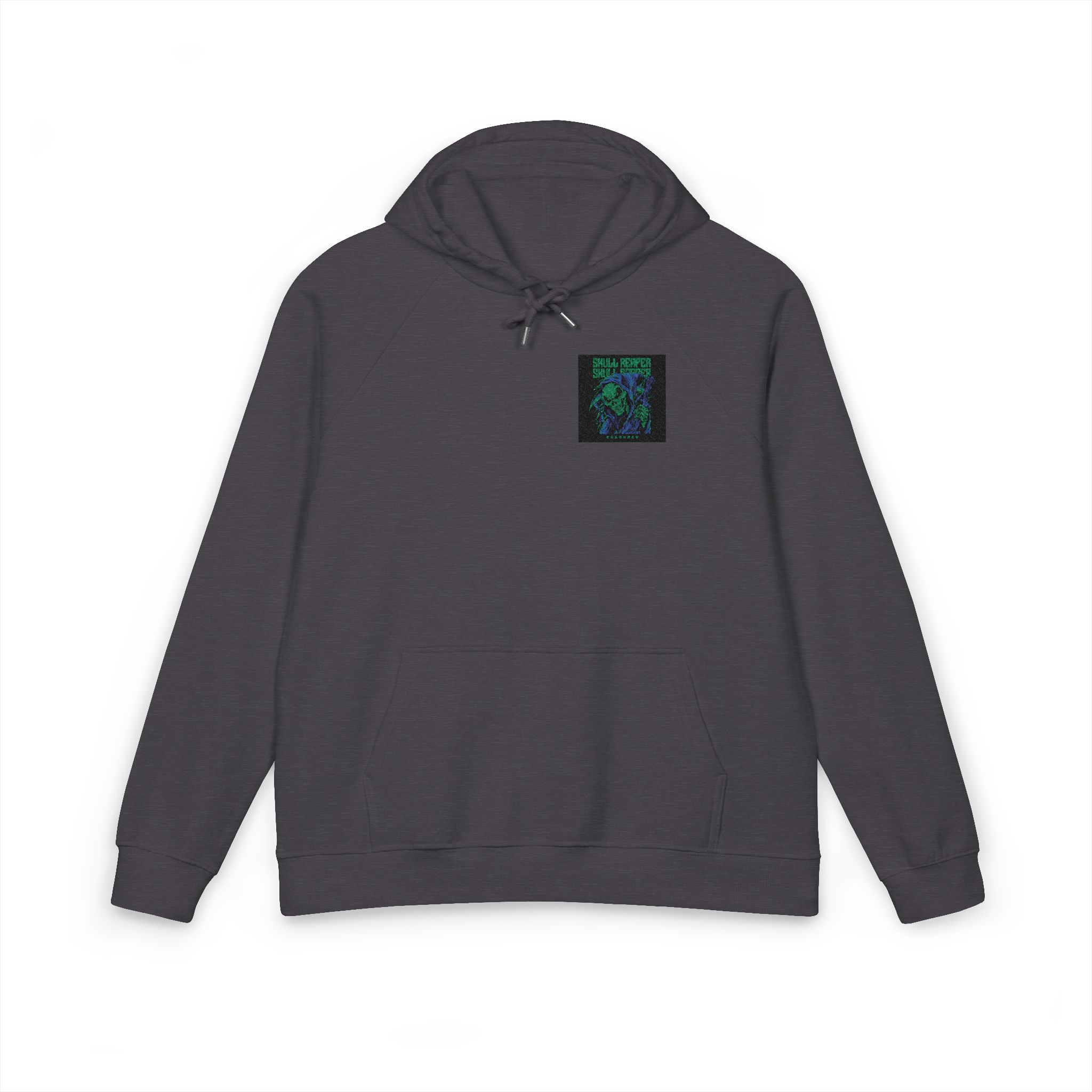 Skull Reaper Unisex Eco Raglan Hoodie Embroidery - Image 9