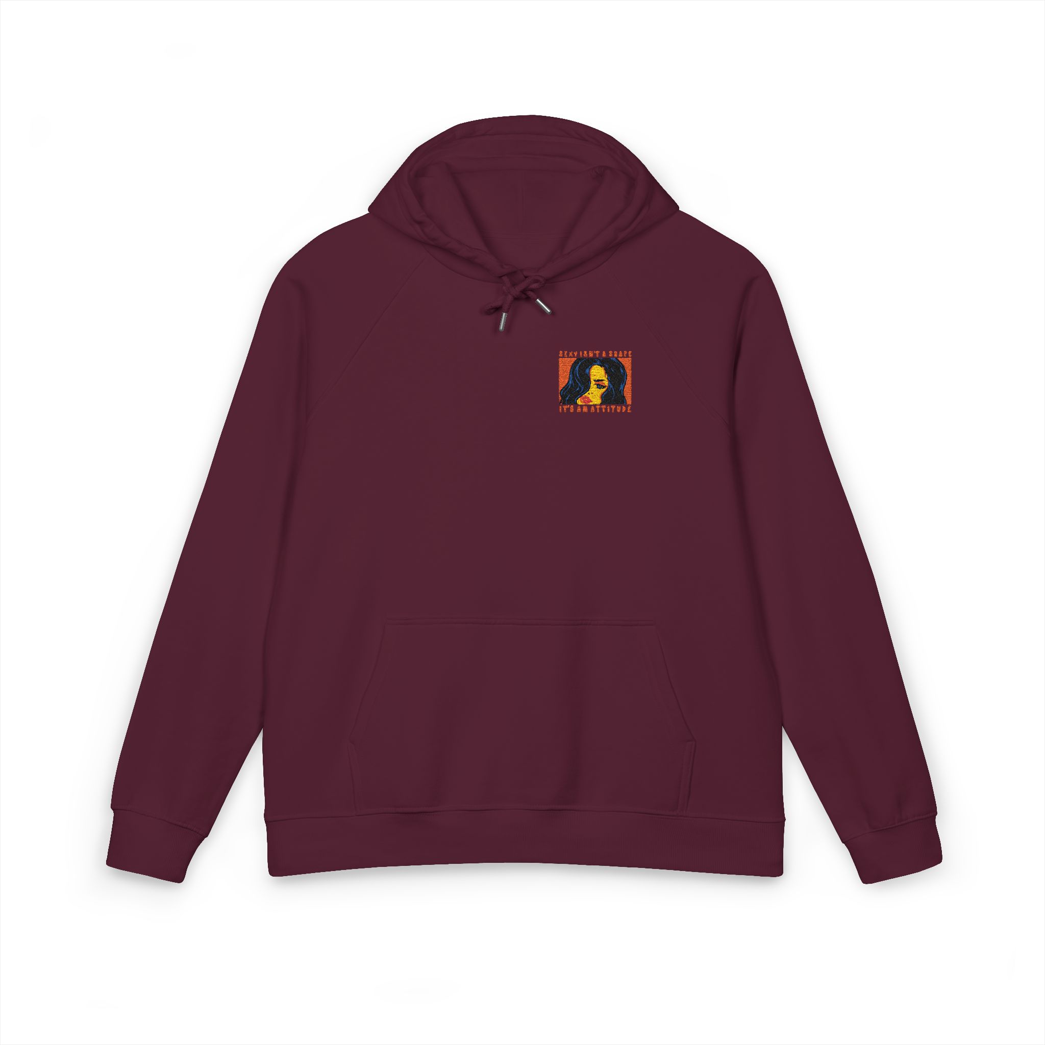 Sexy Isnt A Shape Unisex Eco Raglan Hoodie Embroidery - Image 21