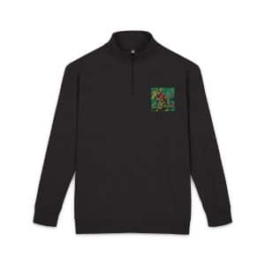 Drawing Cat With Red Tail Unisex Fleece Pullover Embroidery