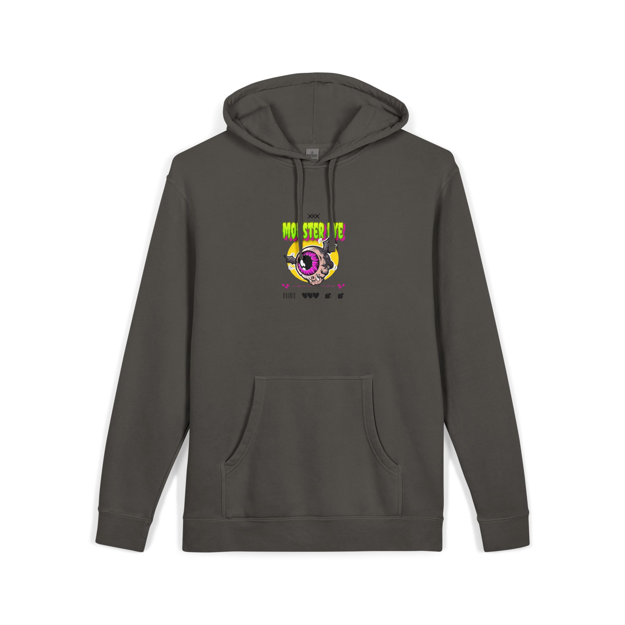 Typography Tshirt Design Monster Eye Unisex Pigment Dyed Hoodie Embroidery - Image 27