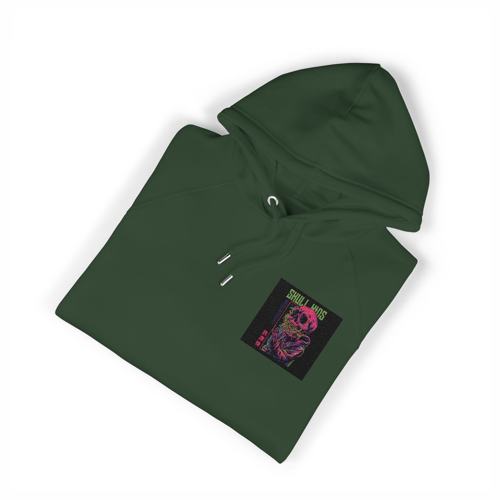Skull Kids Unisex Eco Raglan Hoodie Embroidery - Image 15