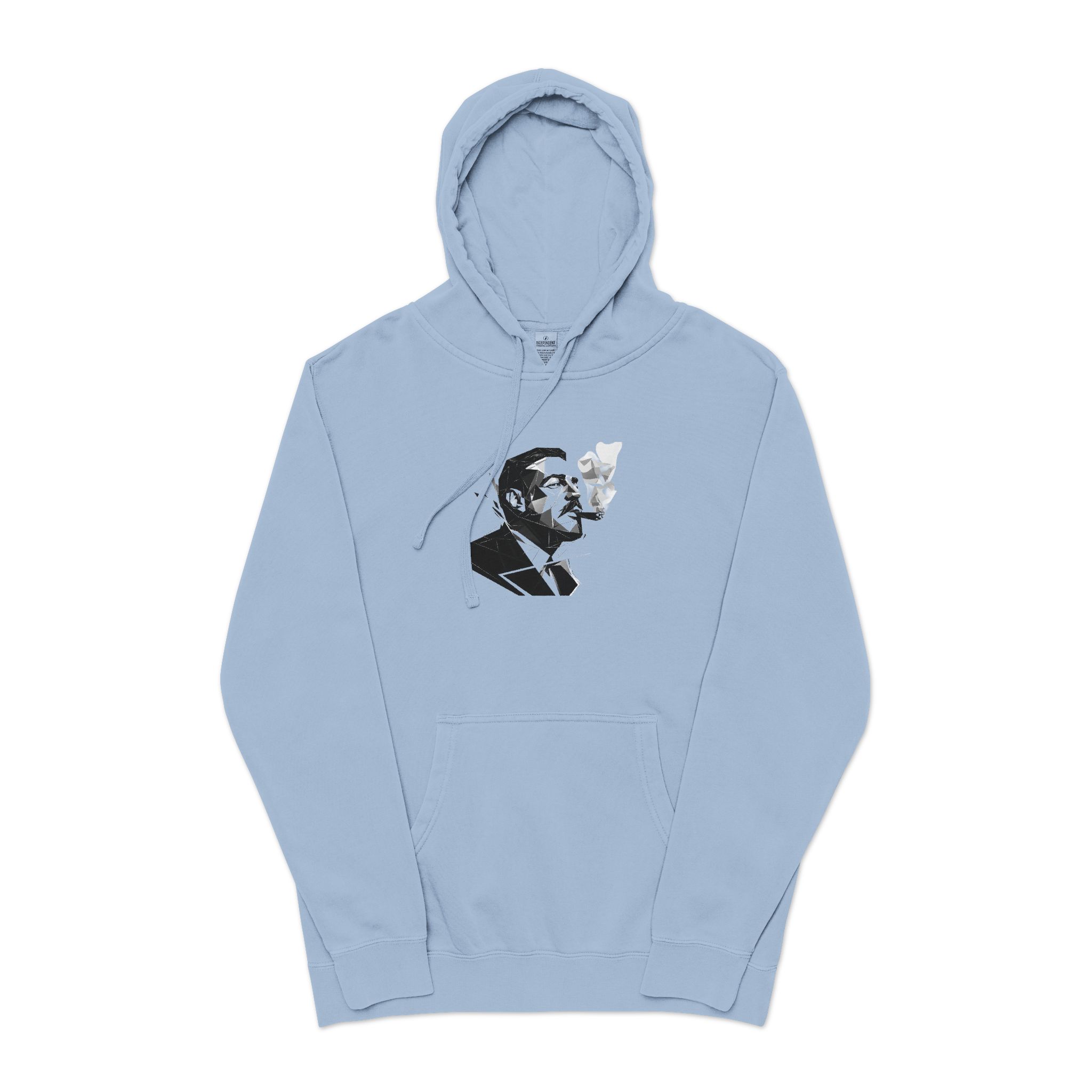 Smoking Man Unisex Pigment Dyed Hoodie Embroidery - Image 17