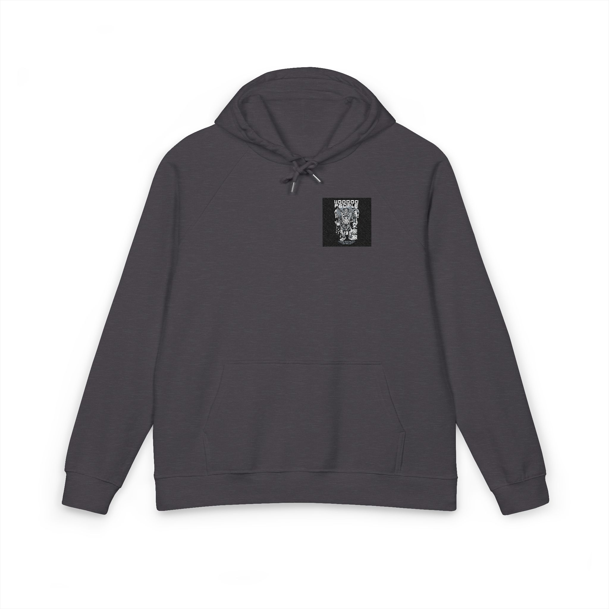 Voodoo People Black White Unisex Eco Raglan Hoodie Embroidery - Image 9