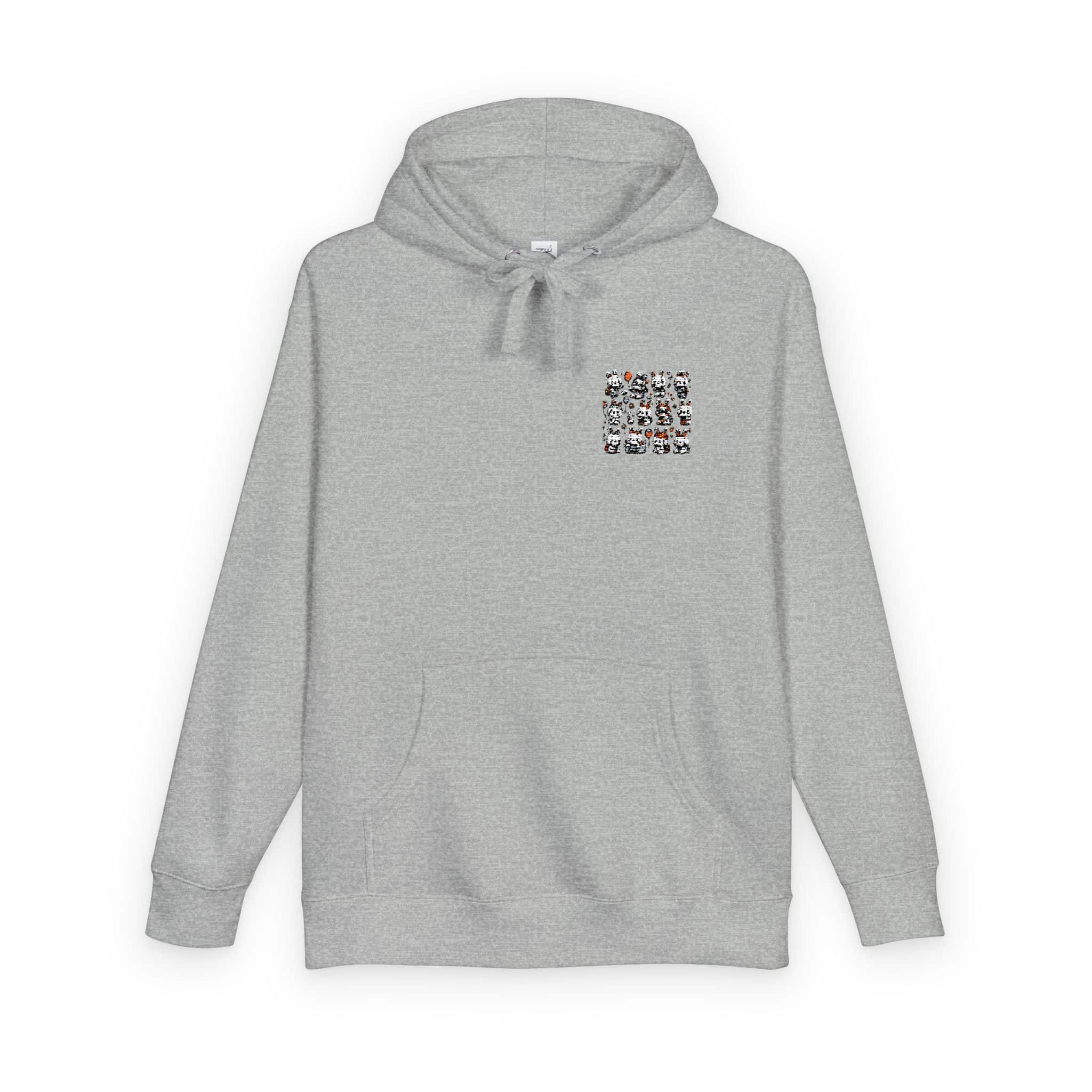 Vector Cartoon Rabbit Sits Field Flowers (1) Unisex Fleece Hoodie - Image 14
