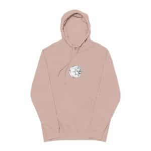 Sun Crescent Engraving Unisex Pigment Dyed Hoodie Embroidery