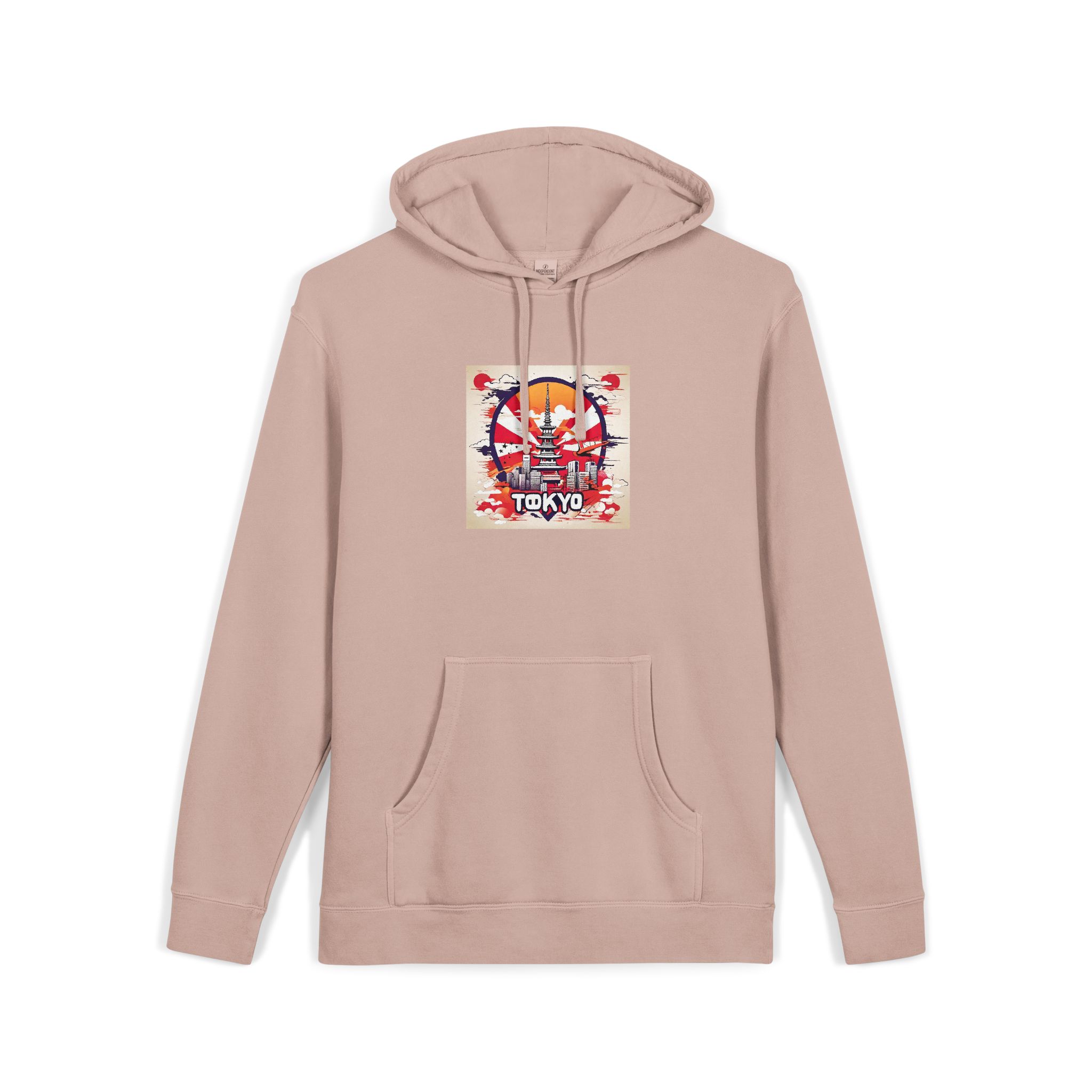 Tokyo V1 Unisex Pigment Dyed Hoodie Embroidery - Image 3