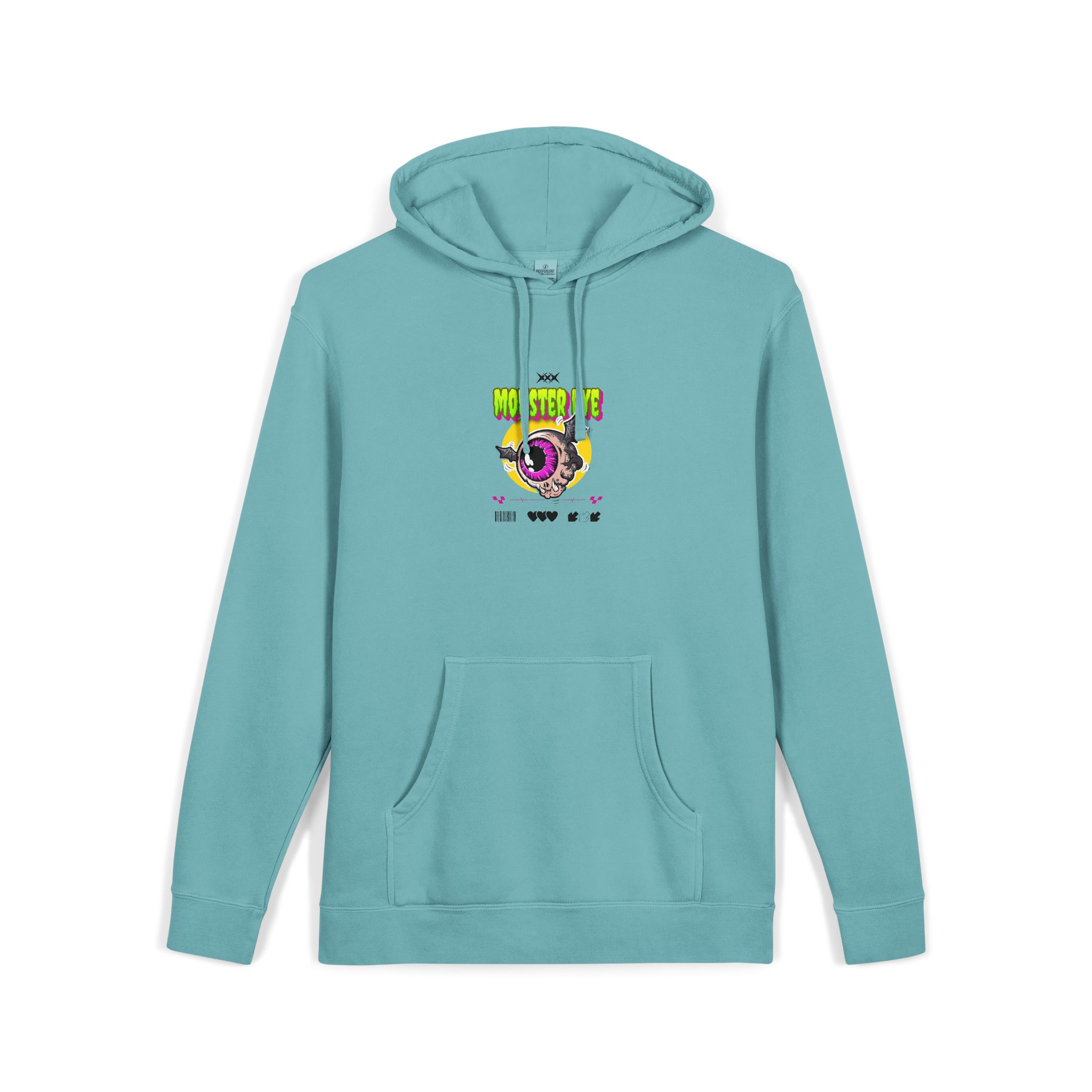 Typography Tshirt Design Monster Eye Unisex Pigment Dyed Hoodie Embroidery - Image 11