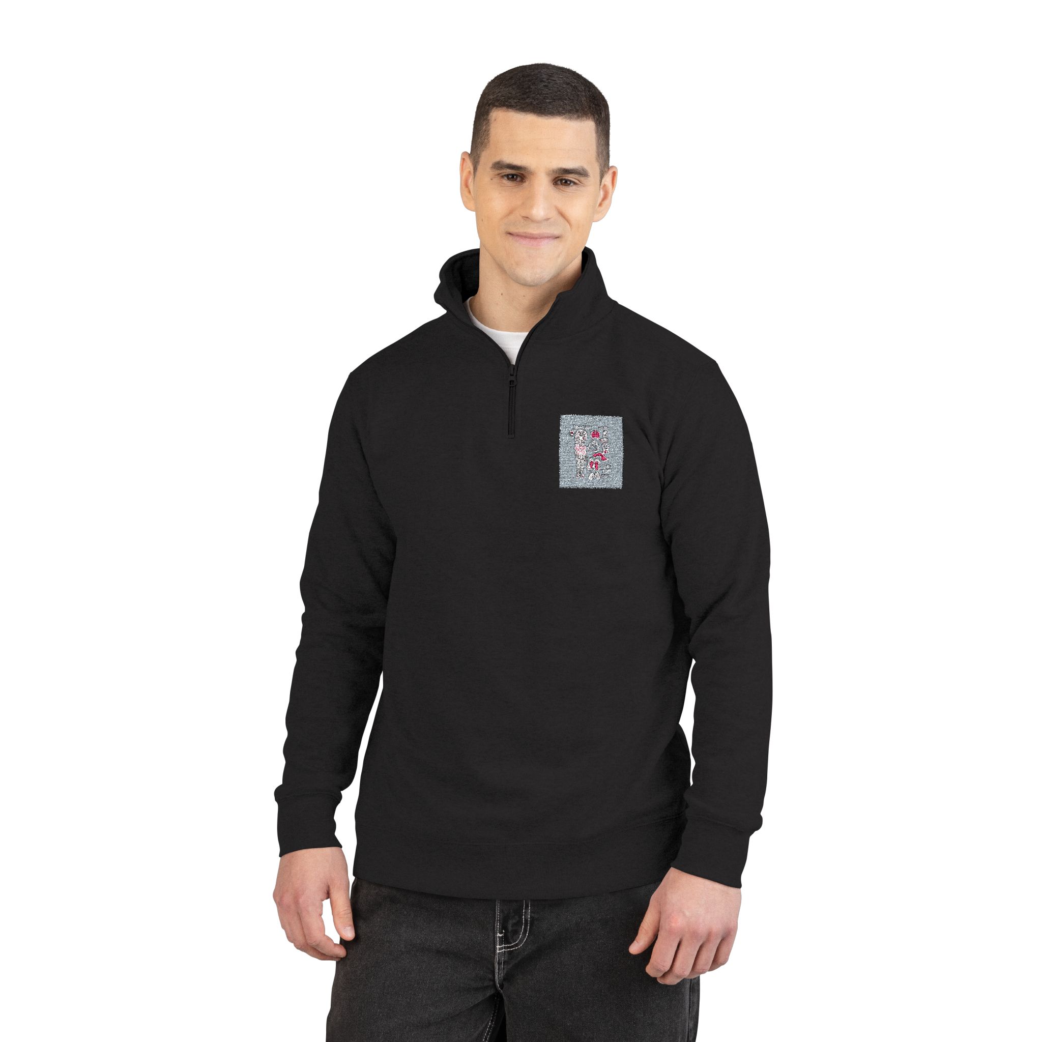 Cute Cartoon Girl With Girl Items Illustration Unisex Fleece Pullover Embroidery - Image 3