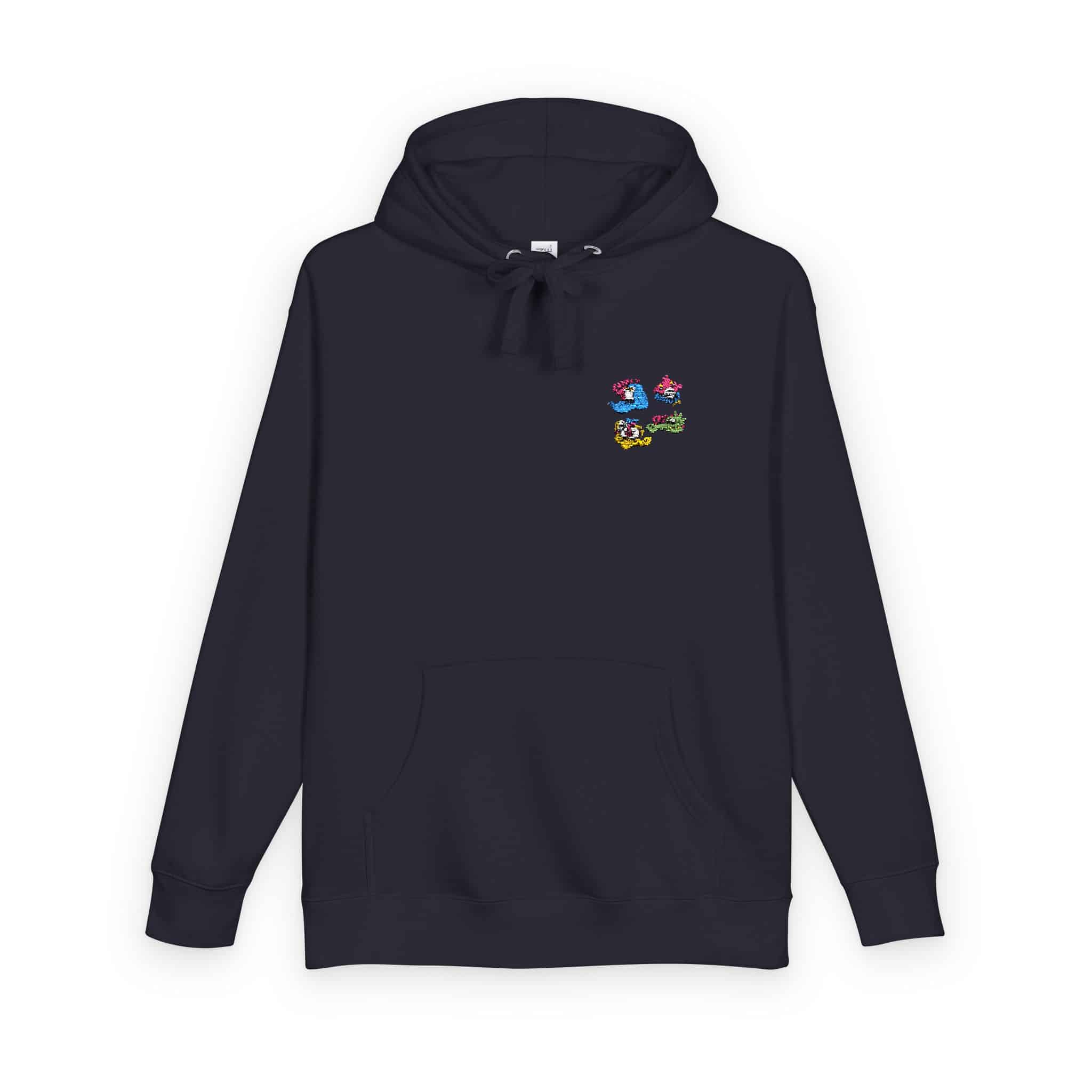 Collection Funny Hand Drawn Stickers Unisex Fleece Hoodie - Image 22
