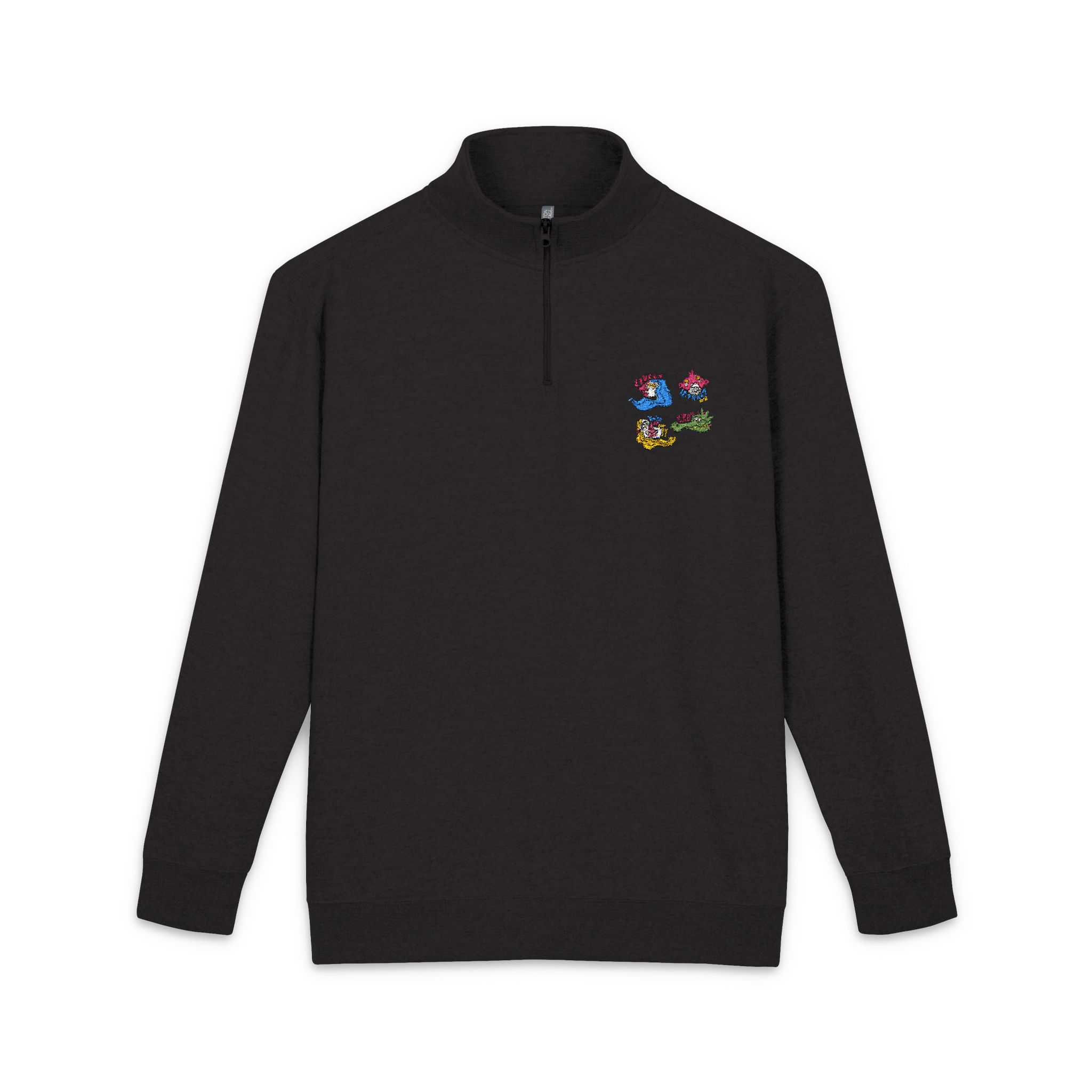 Collection Funny Hand Drawn Stickers Unisex Fleece Pullover Embroidery