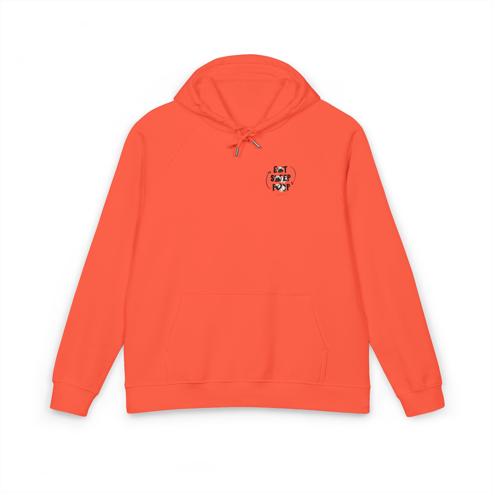 Eat Sleep Poop Unisex Eco Raglan Hoodie Embroidery - Image 5