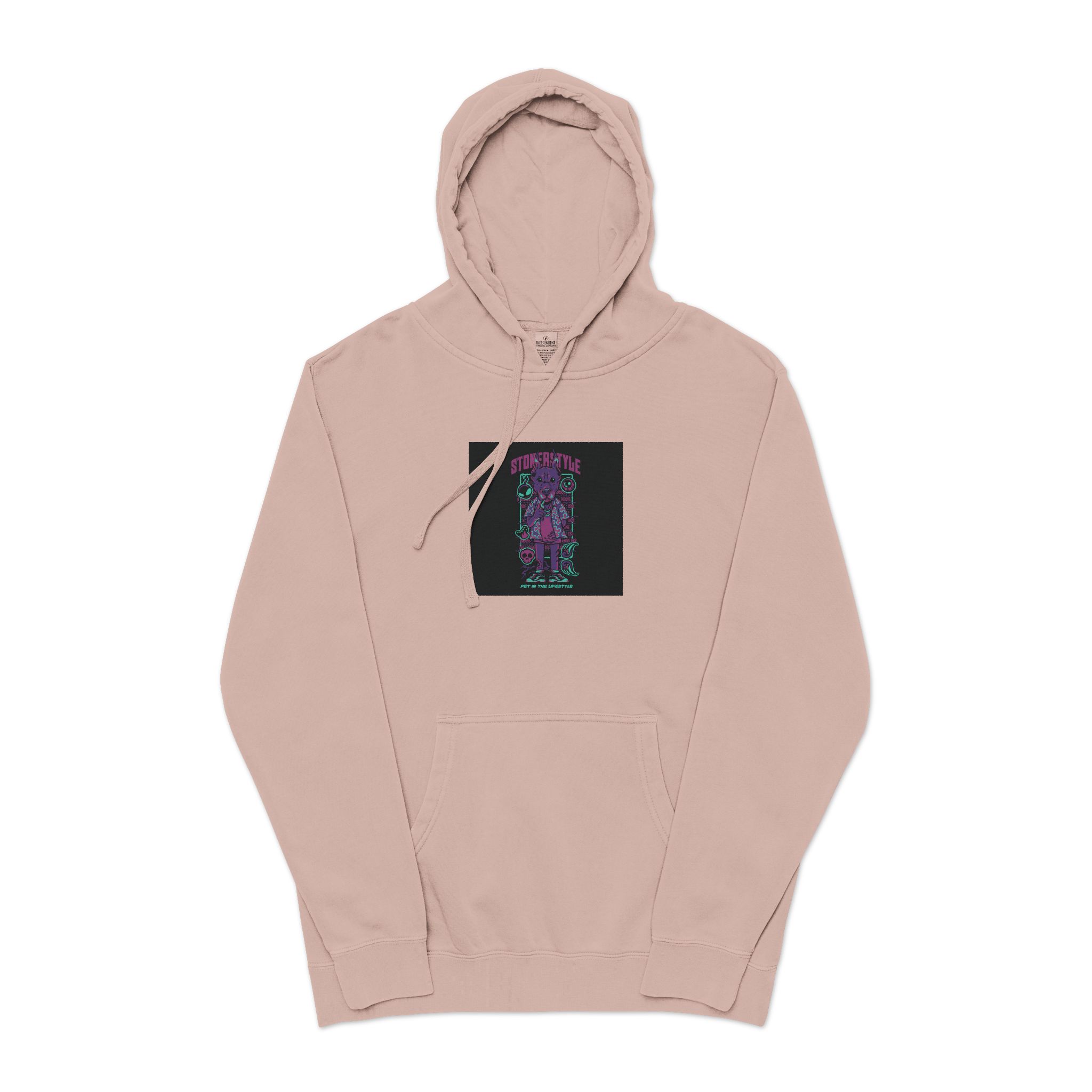 Stoner Style Dobermann Holiday Unisex Pigment Dyed Hoodie Embroidery