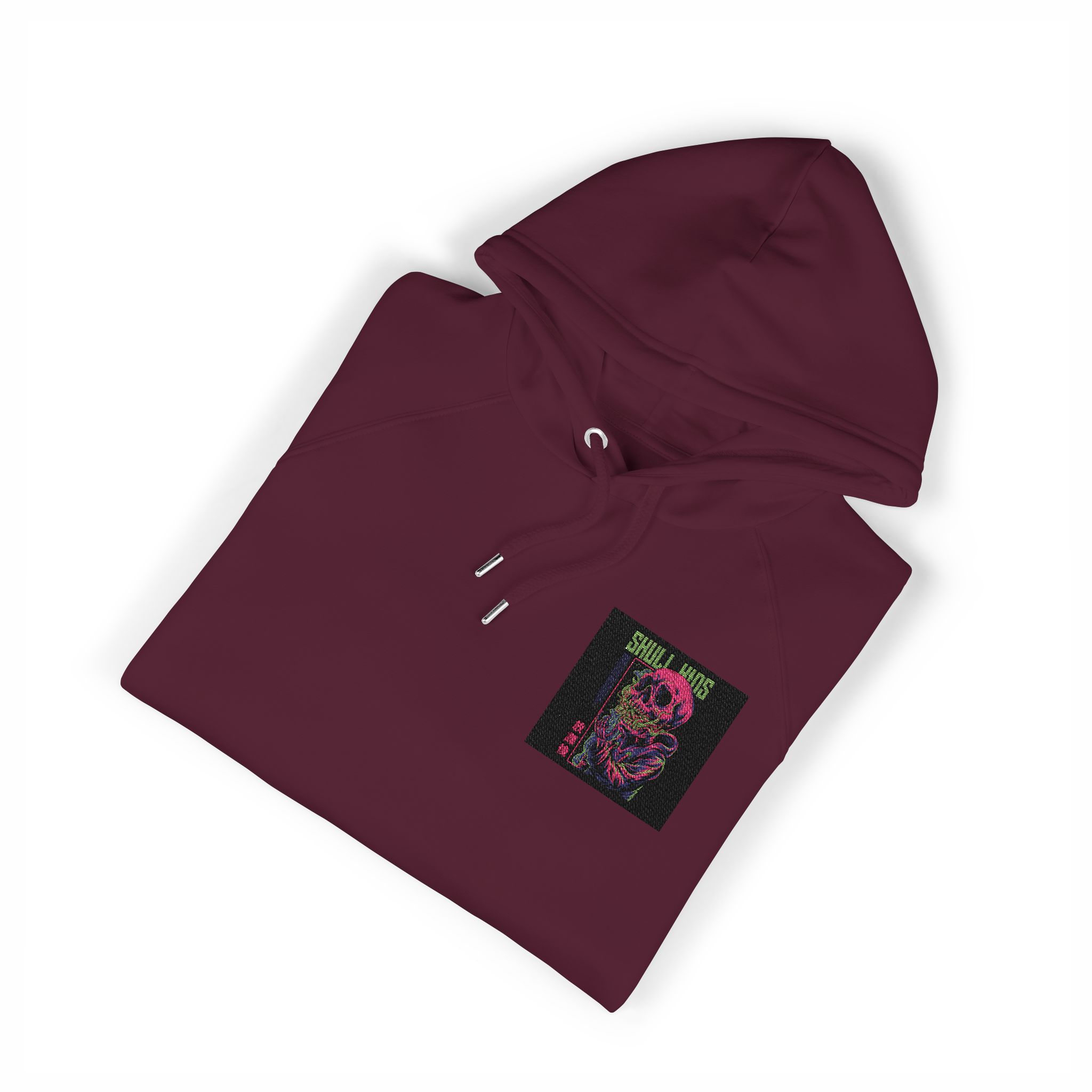Skull Kids Unisex Eco Raglan Hoodie Embroidery - Image 23