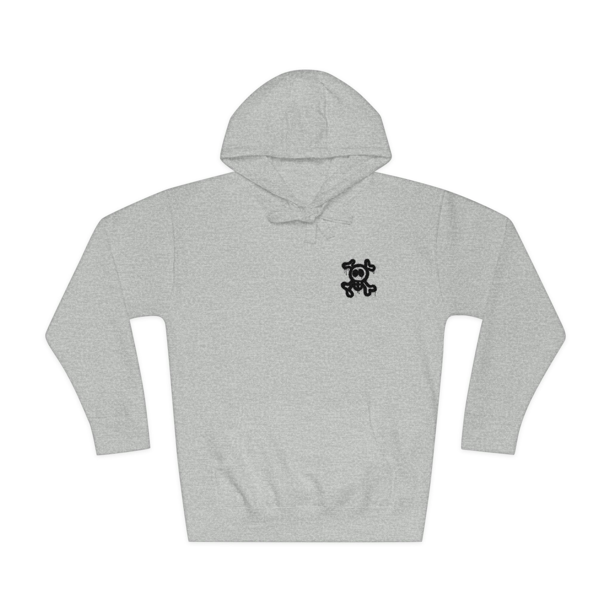 Spray Painted Graffiti Skull Sprayed Graffiti Skull Icon With Spray Black White Unisex Fleece Hoodie - Image 13