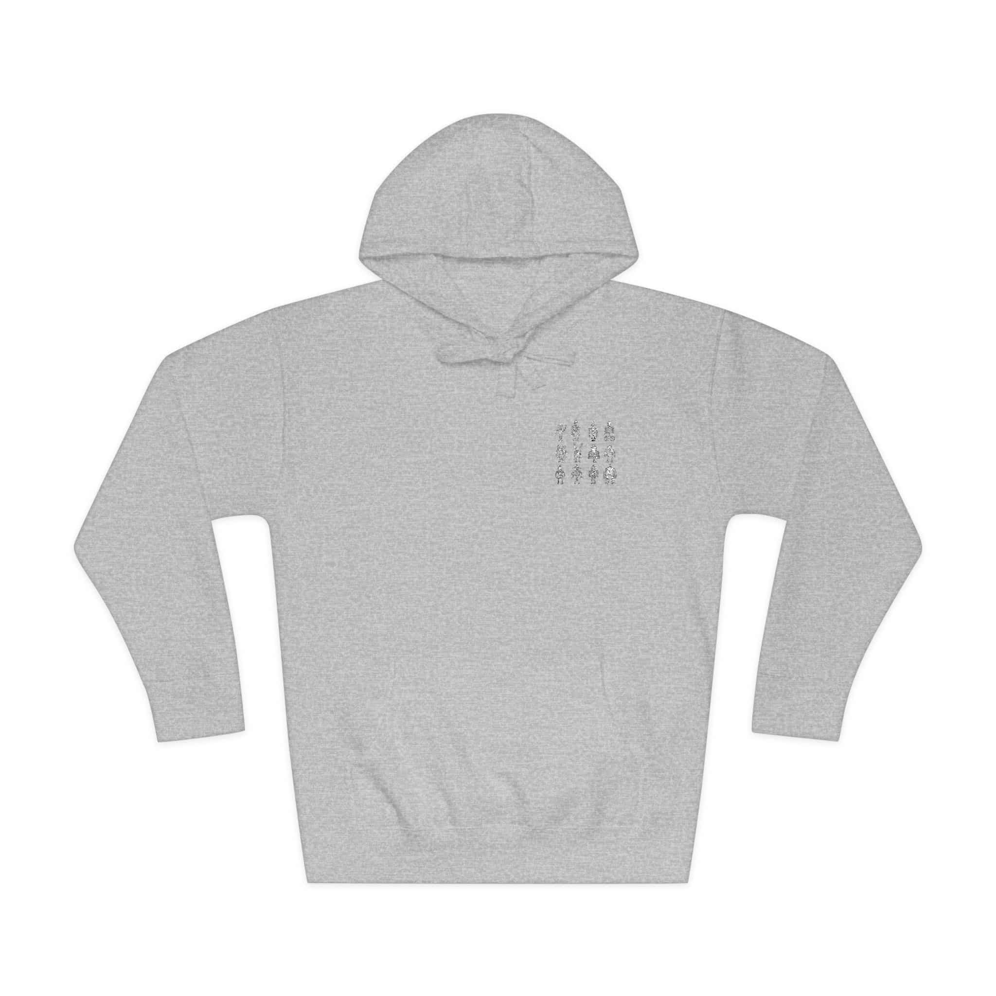 Robots Doodle Stile Black Icons Set Unisex Fleece Hoodie - Image 13