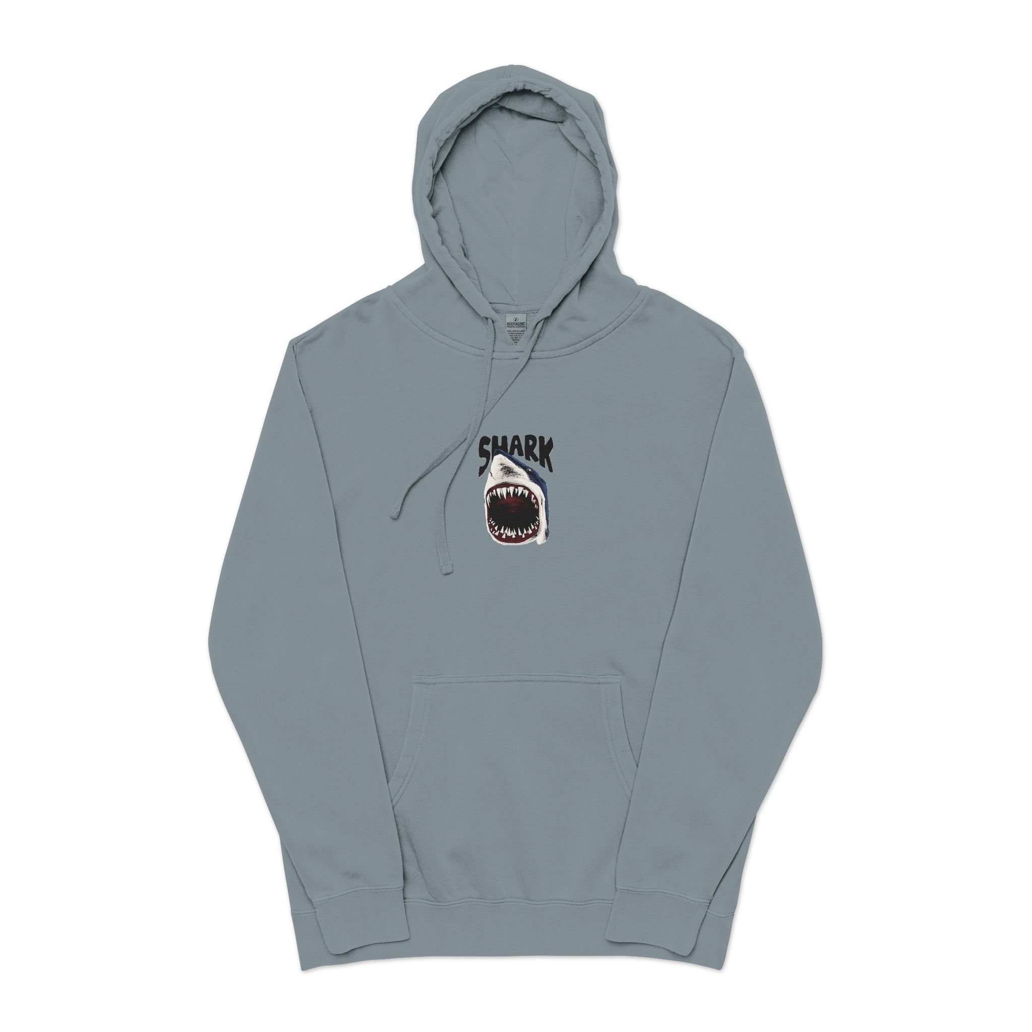 Wild Shark Illustration With Sharp Teeth Unisex Pigment Dyed Hoodie Embroidery - Image 21