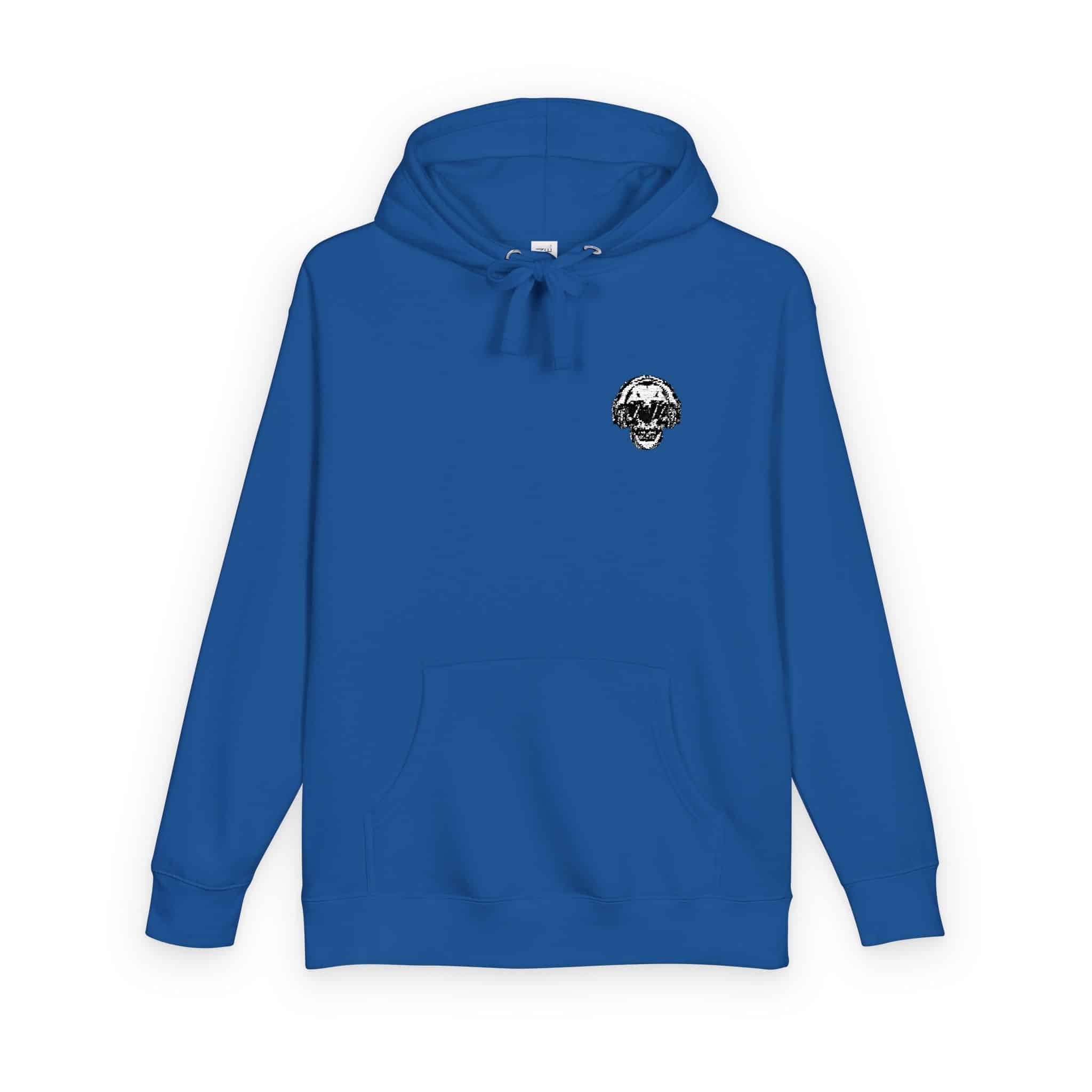 Skull Dj With Black Glass Unisex Fleece Hoodie - Image 18