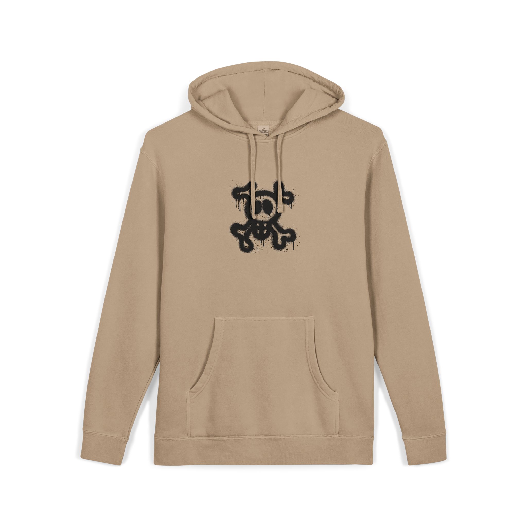 Spray Painted Graffiti Skull Sprayed Graffiti Skull Icon With Spray Black White Unisex Pigment Dyed Hoodie Embroidery - Image 7