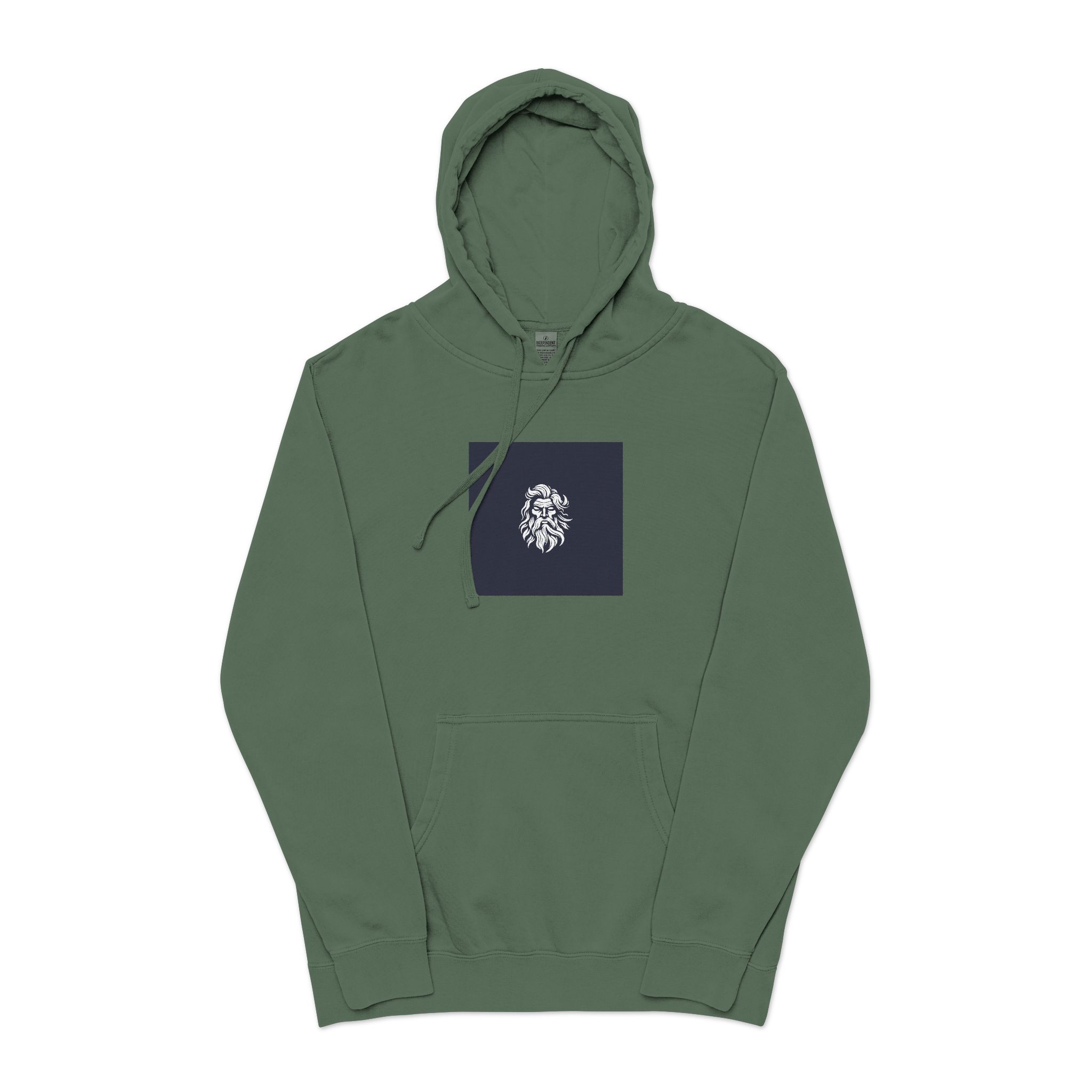 Zeus Logo Design Vector Illustration Unisex Pigment Dyed Hoodie Embroidery - Image 13