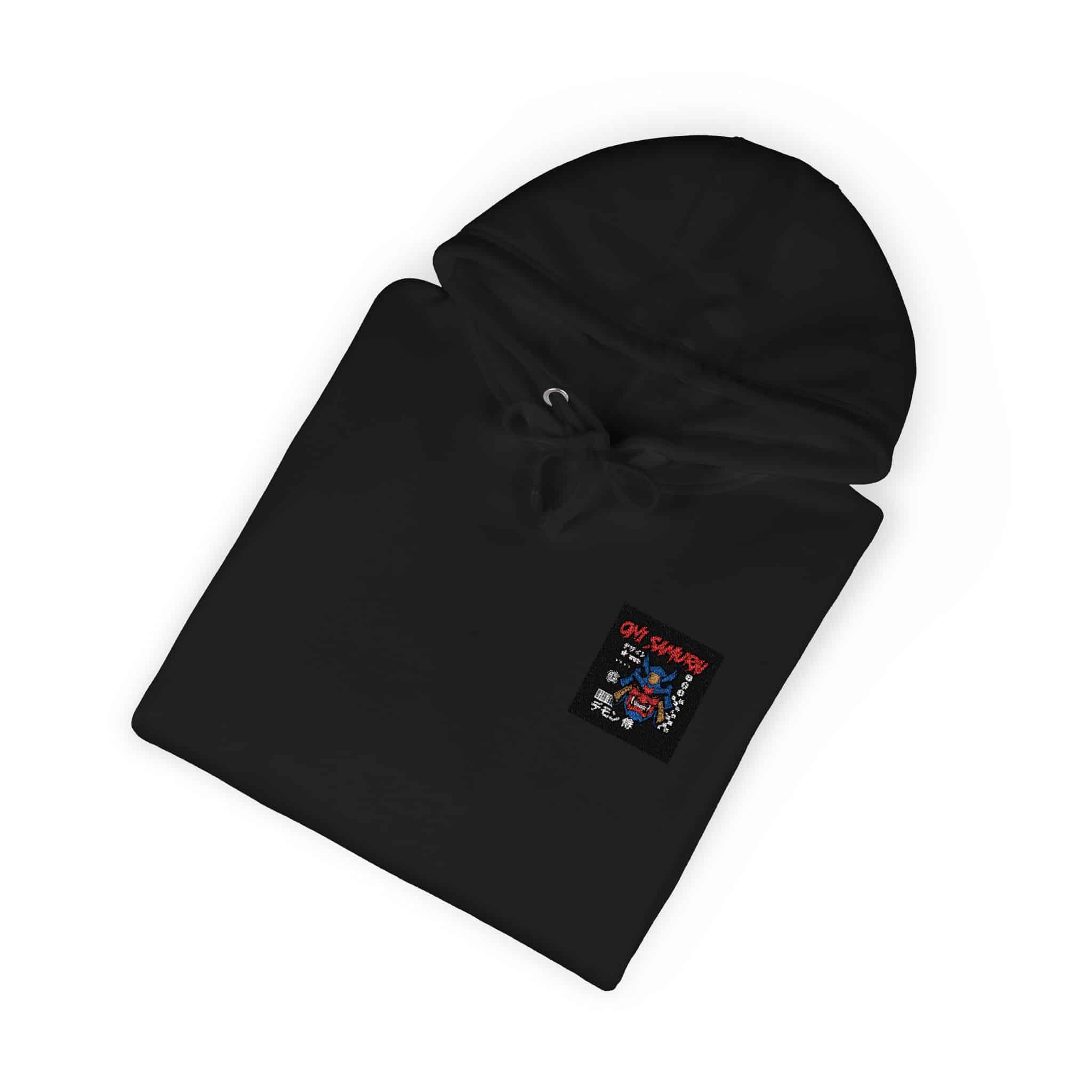 Oni Samurai Design Logo Vector Unisex Fleece Hoodie - Image 36